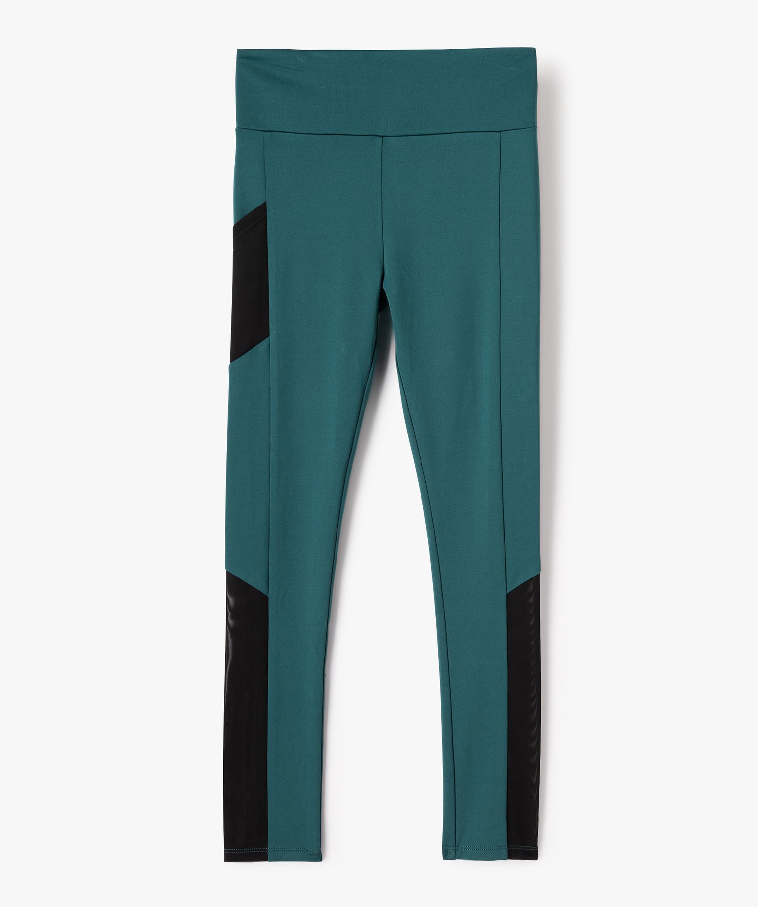 legging de sport fille avec details resille vert leggings fille GEMO