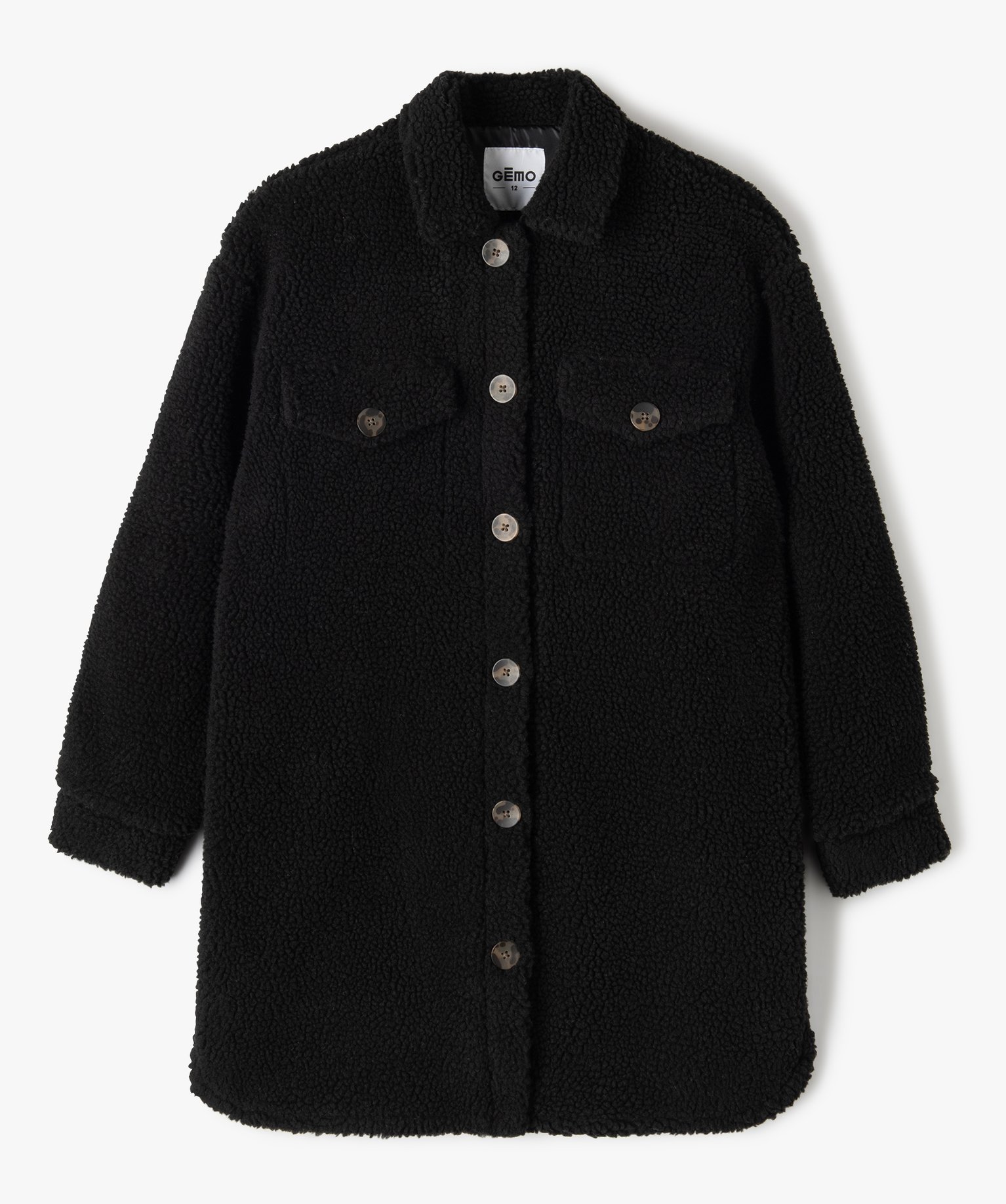 veste fille longue en fourrure imitation noir blousons et vestes