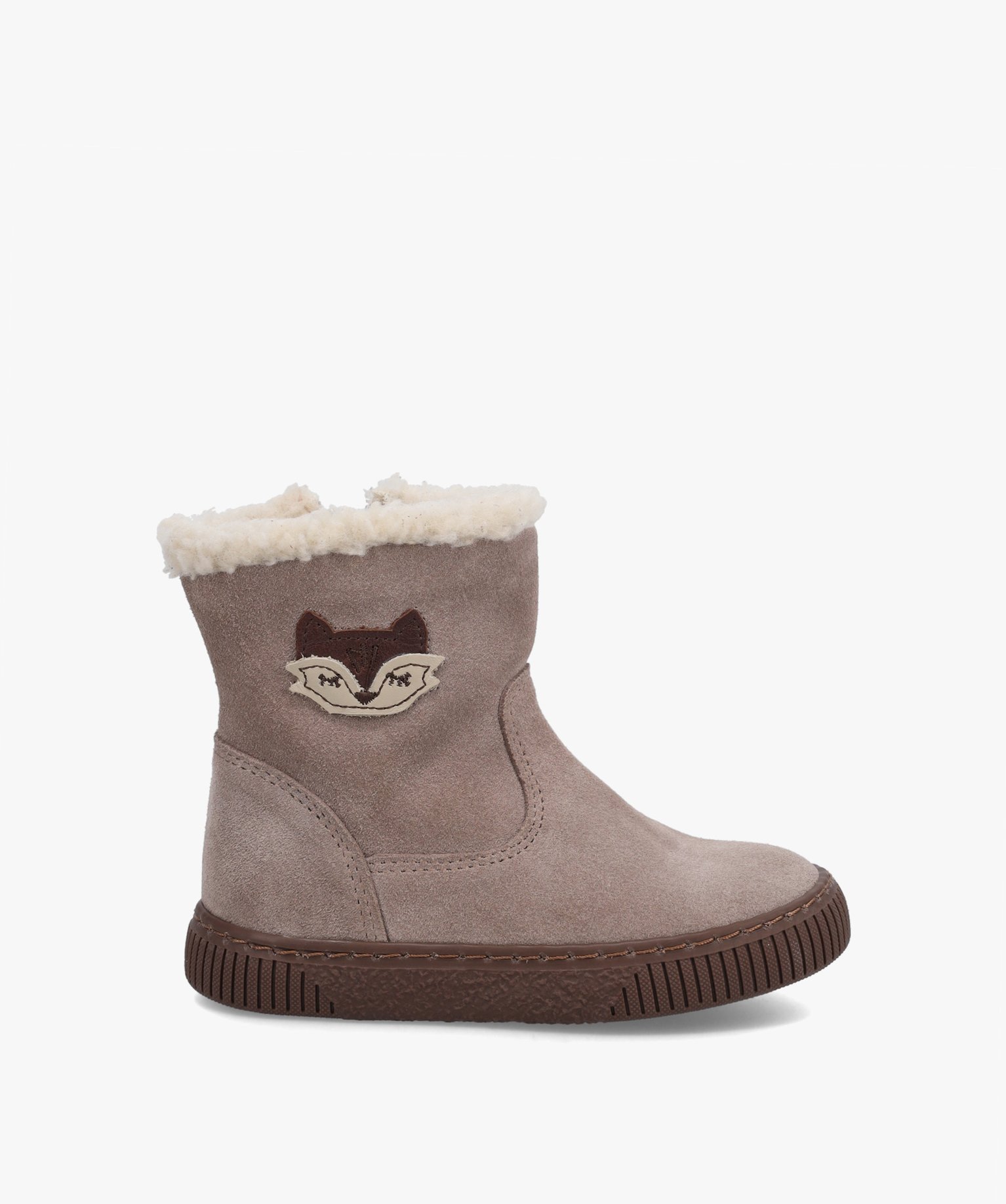 boots fourrees fille dessus cuir retourne uni na beige standard bottes et boots fille GEMO