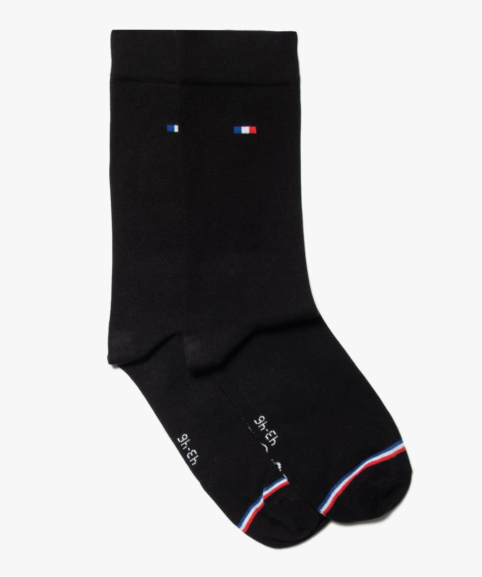 chaussettes homme tige haute a fines rayures tricolores - la chaussette  noir homme