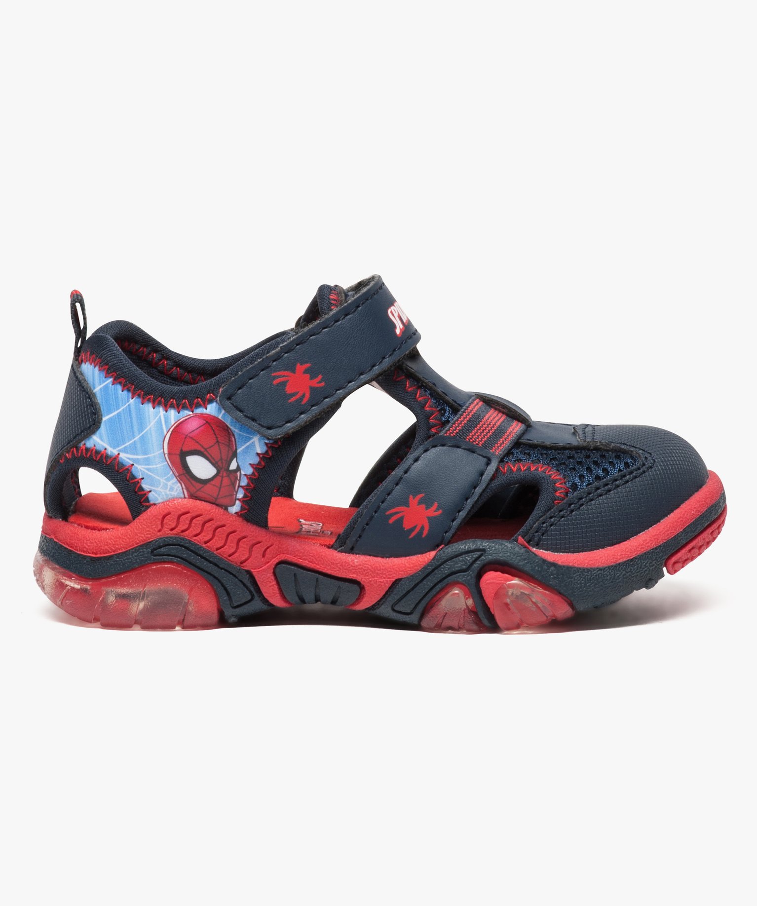 sandales sport lumineuses - marvel spiderman bleu