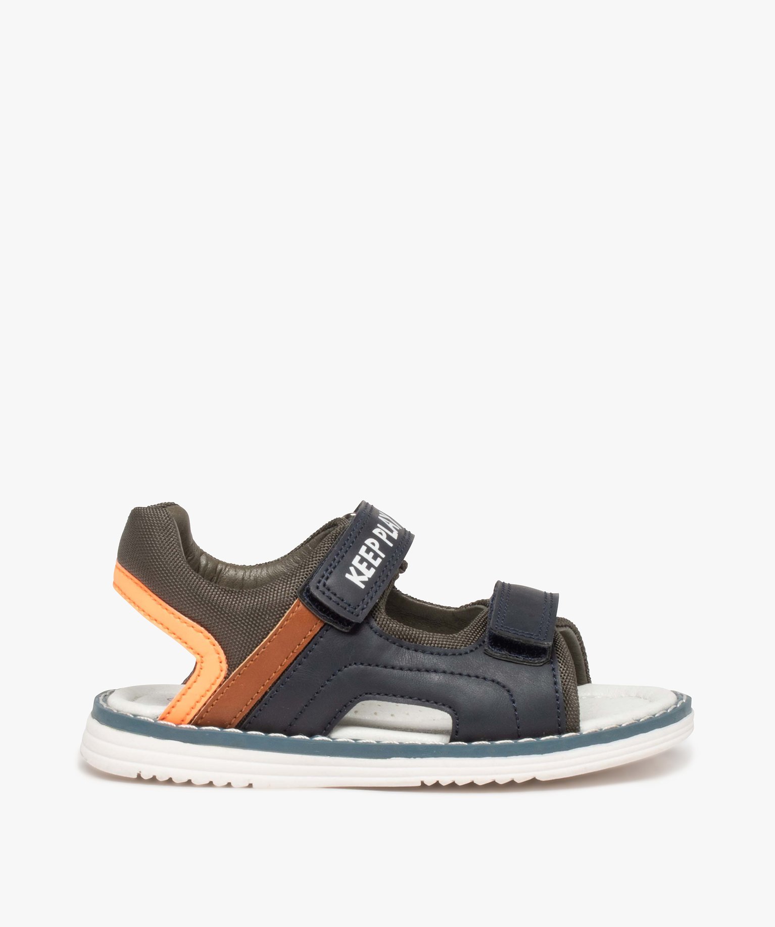 sandales garcon confortables a scratch bleu garcon G MO