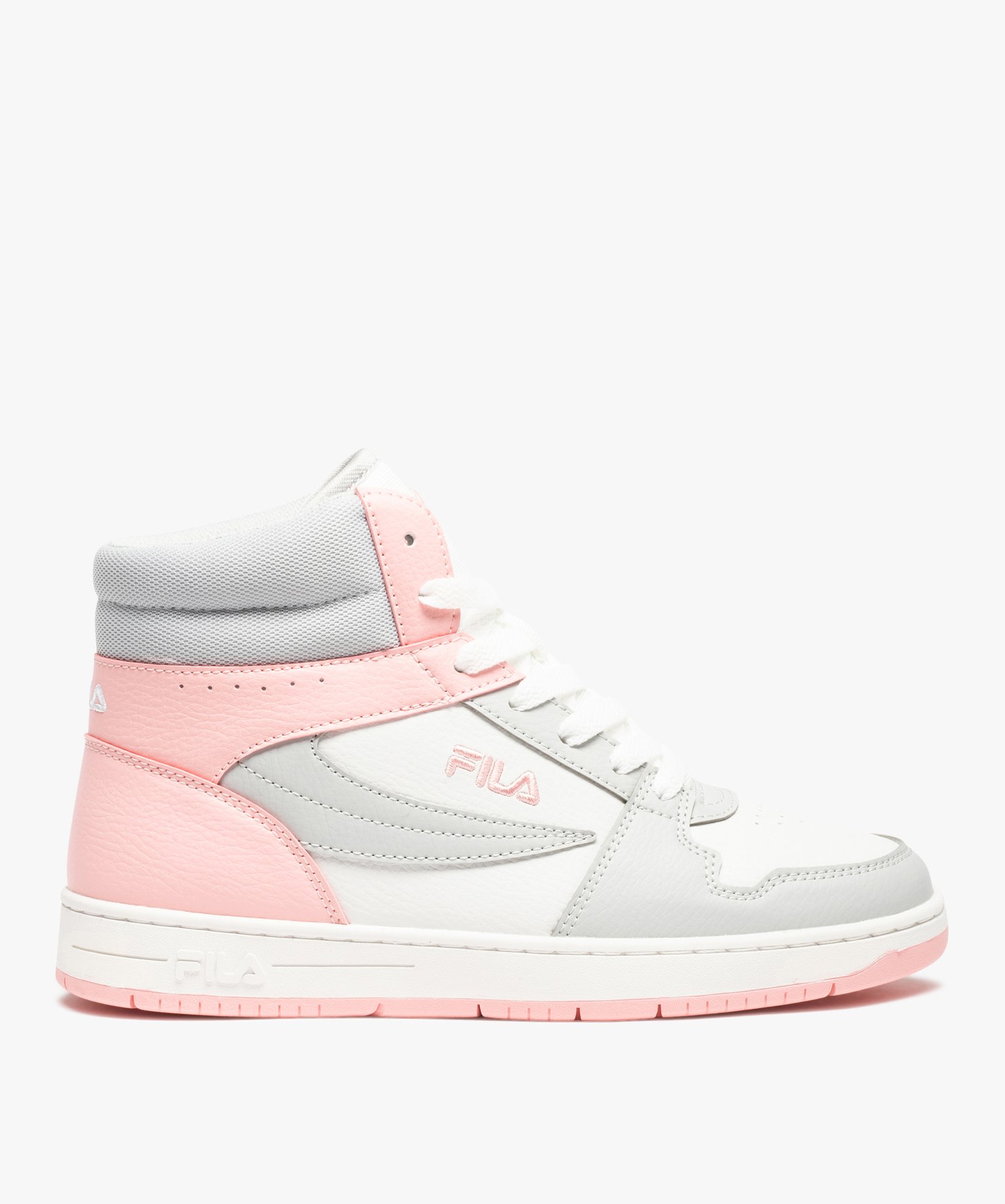 baskets femme mid cut colorees a lacets fila danilo blanc femme
