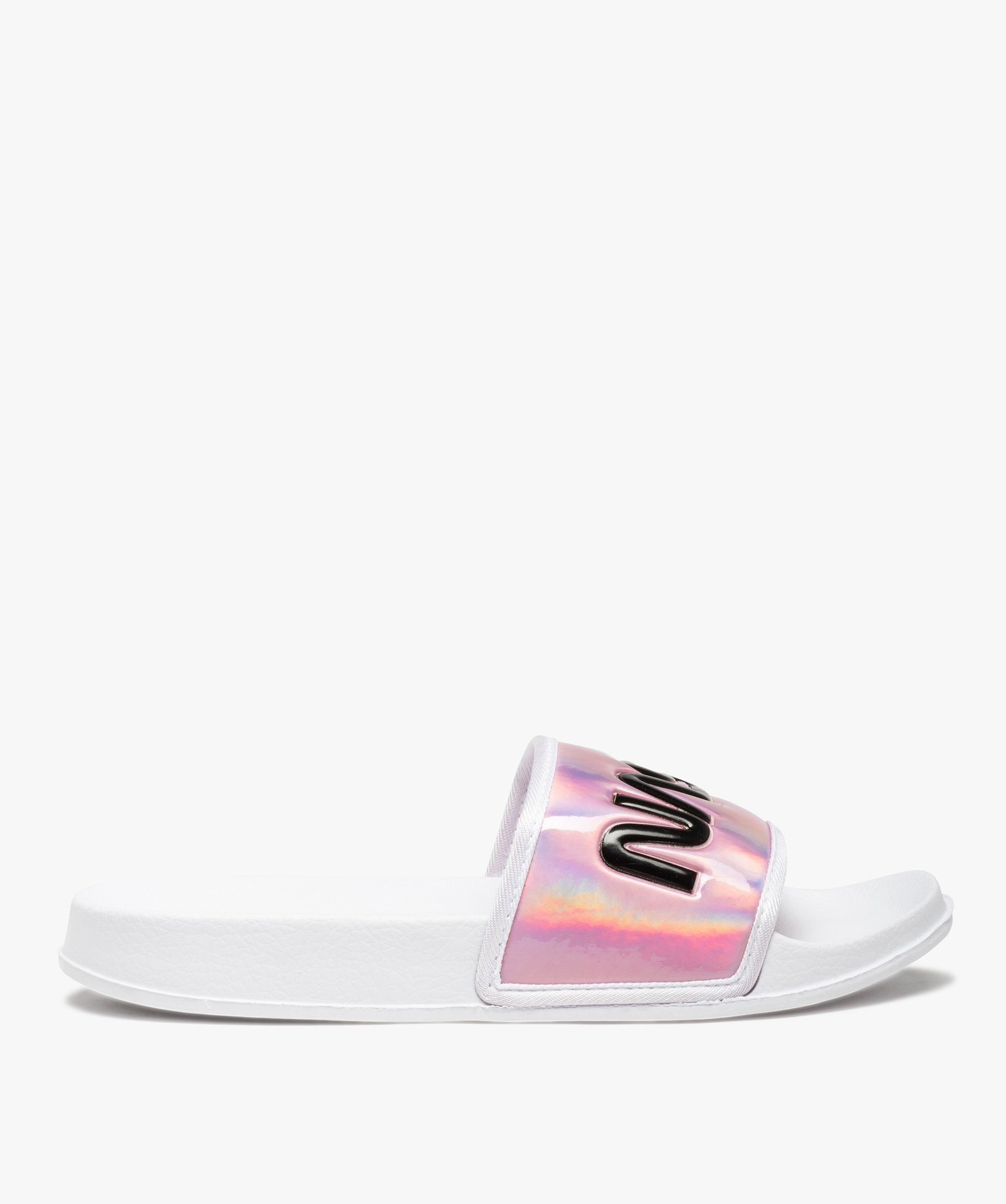 mules de piscine femme a bandeau irise nasa rose standard tongs femme GEMO