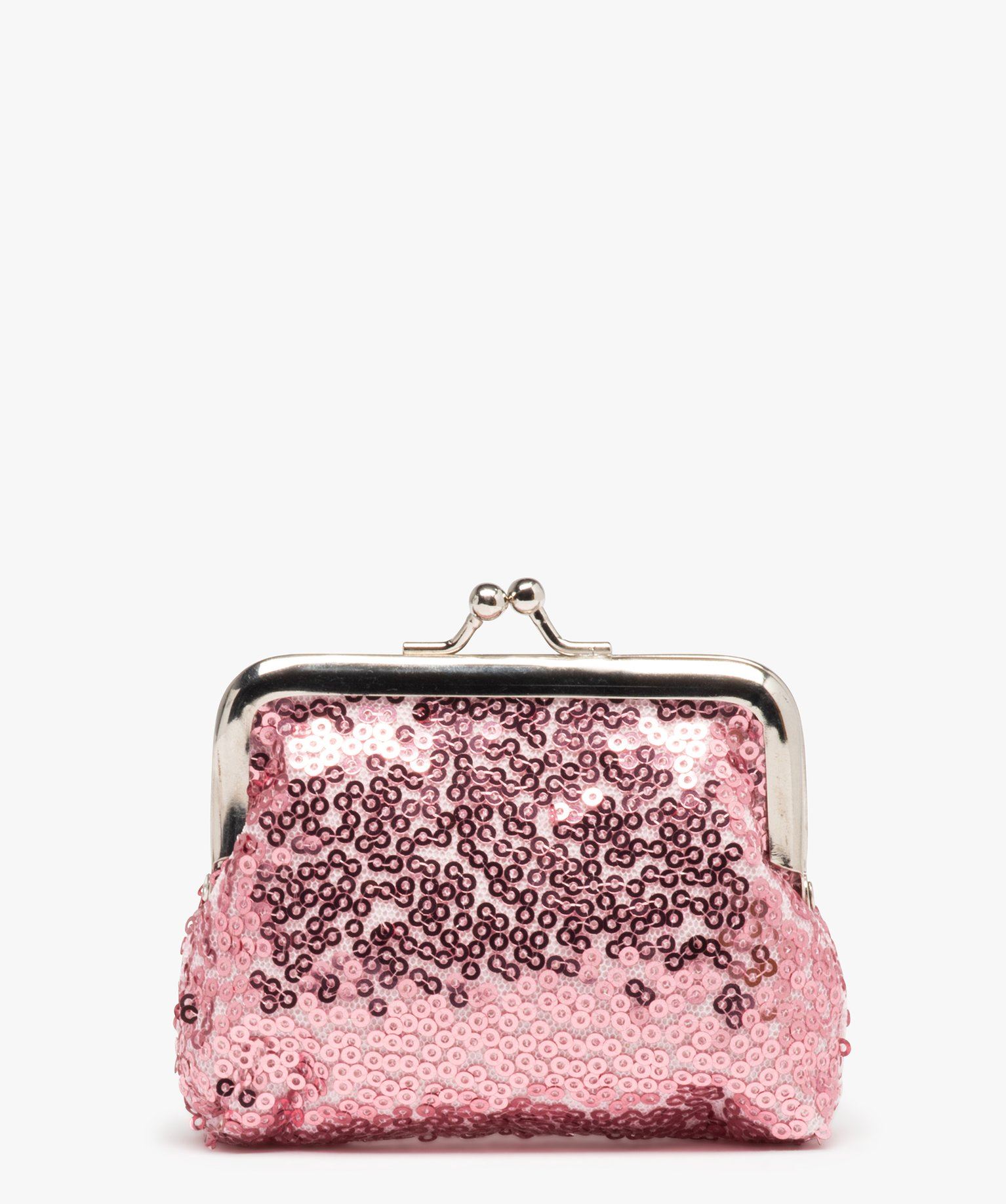 porte-monnaie enfant a sequins brillants rose