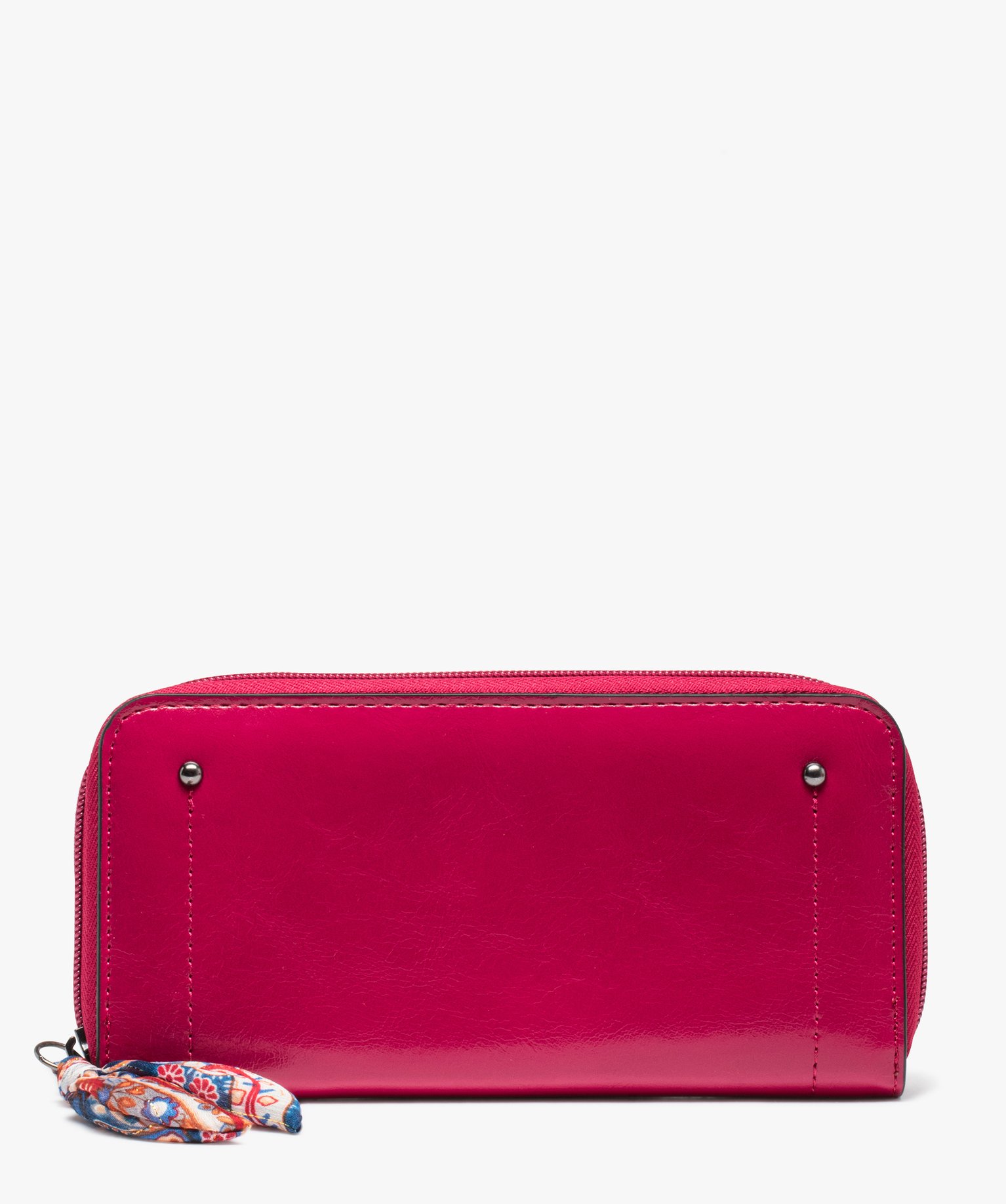 portefeuille femme zippe en vernis mat avec zip ruban rouge porte-monnaie et portefeuilles