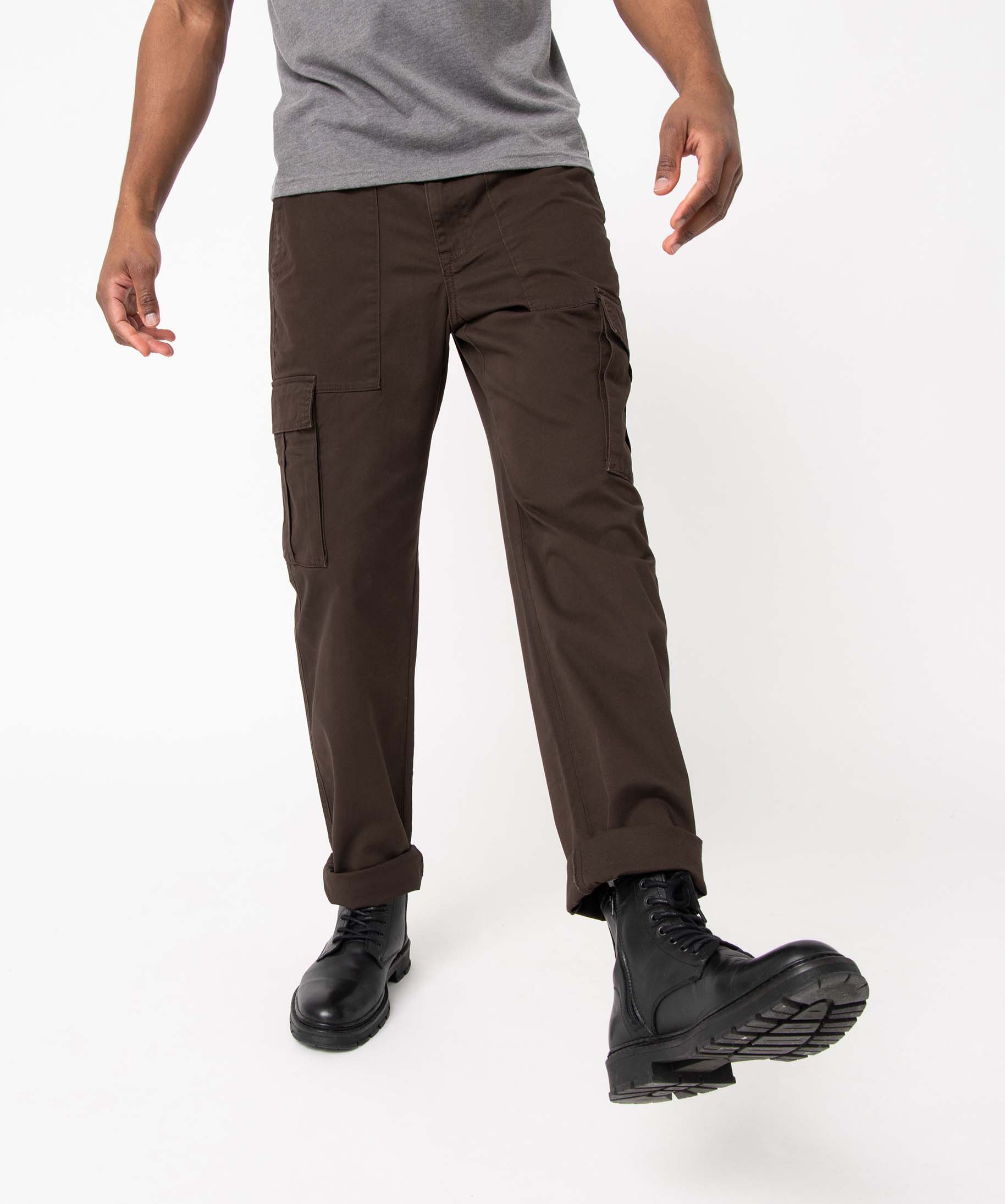 pantalon homme coupe cargo en coton stretch beige pantalons de costume homme