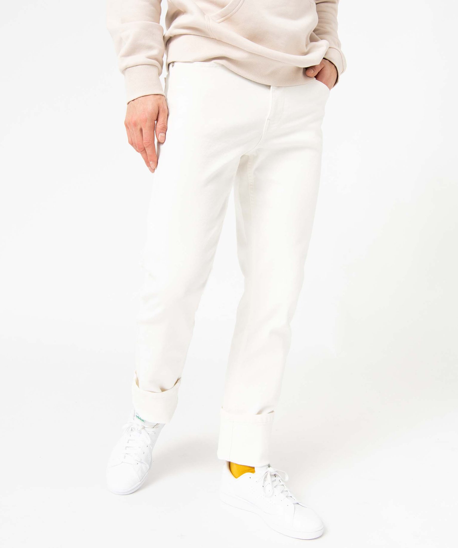 jean homme coupe slim en coton stretch blanc pantalons de costume