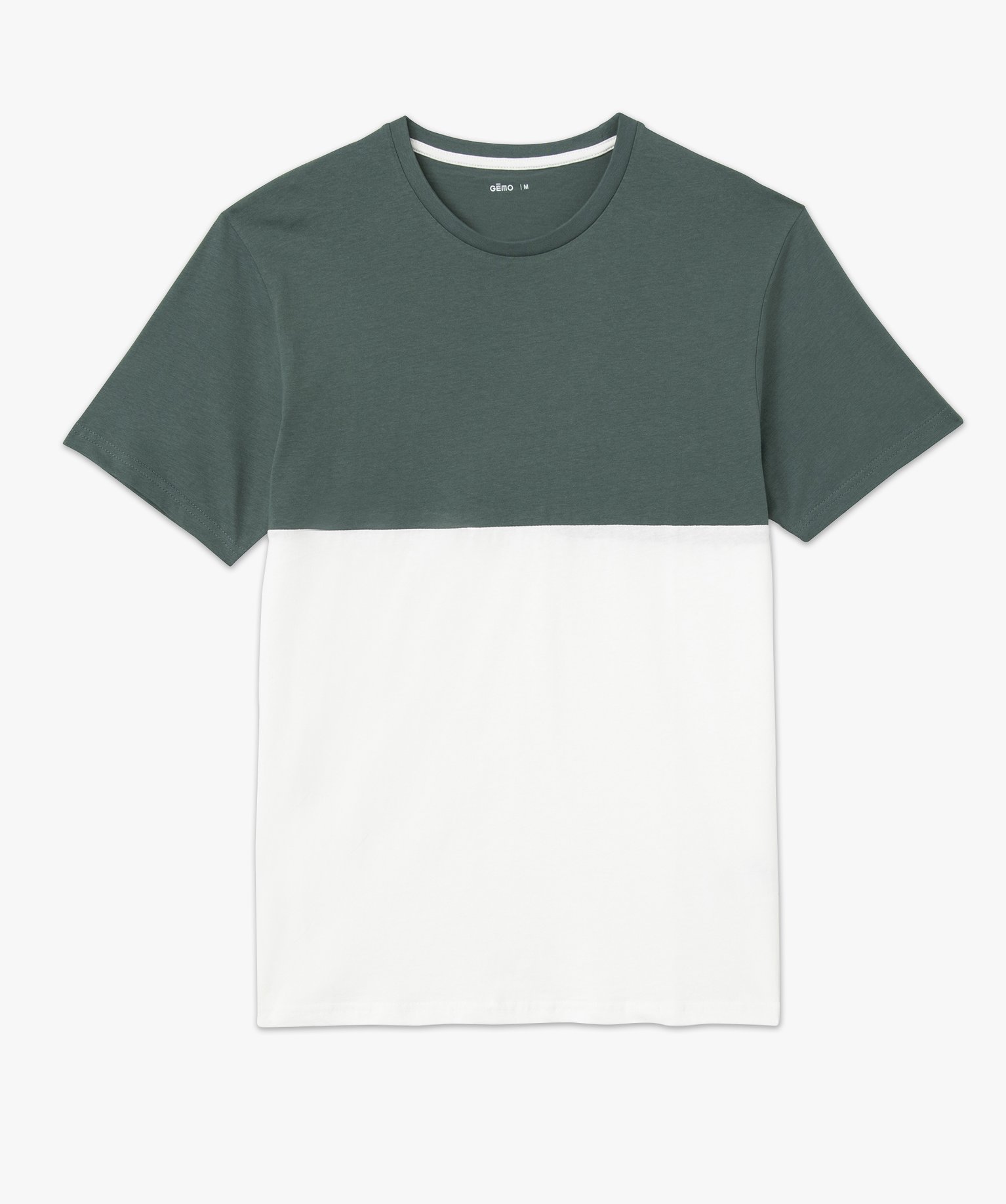 tee-shirt homme bicolore a manches courtes vert tee-shirts