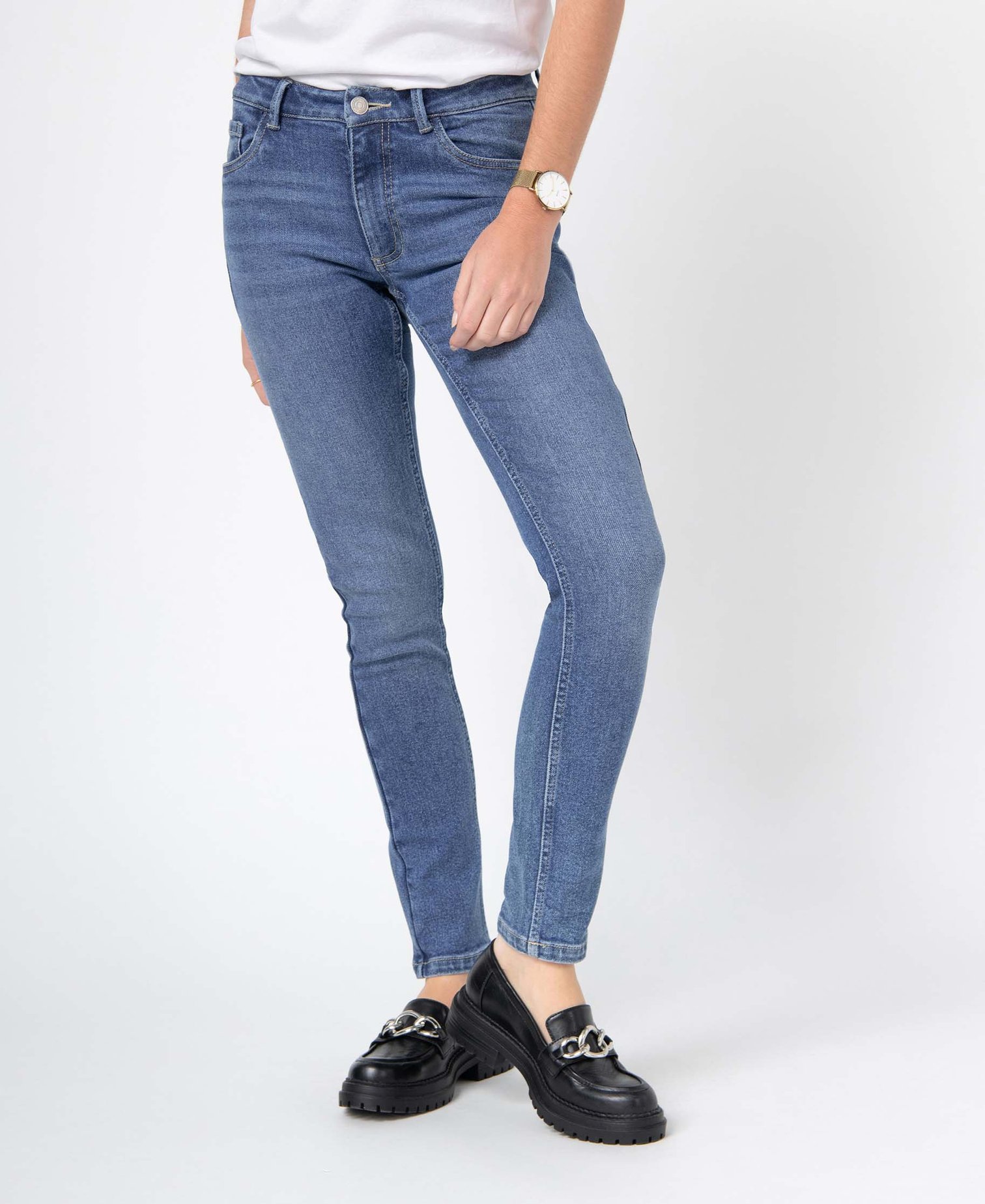 jean femme coupe slim coloris delave gris pantalons jeans et leggings femme GEMO