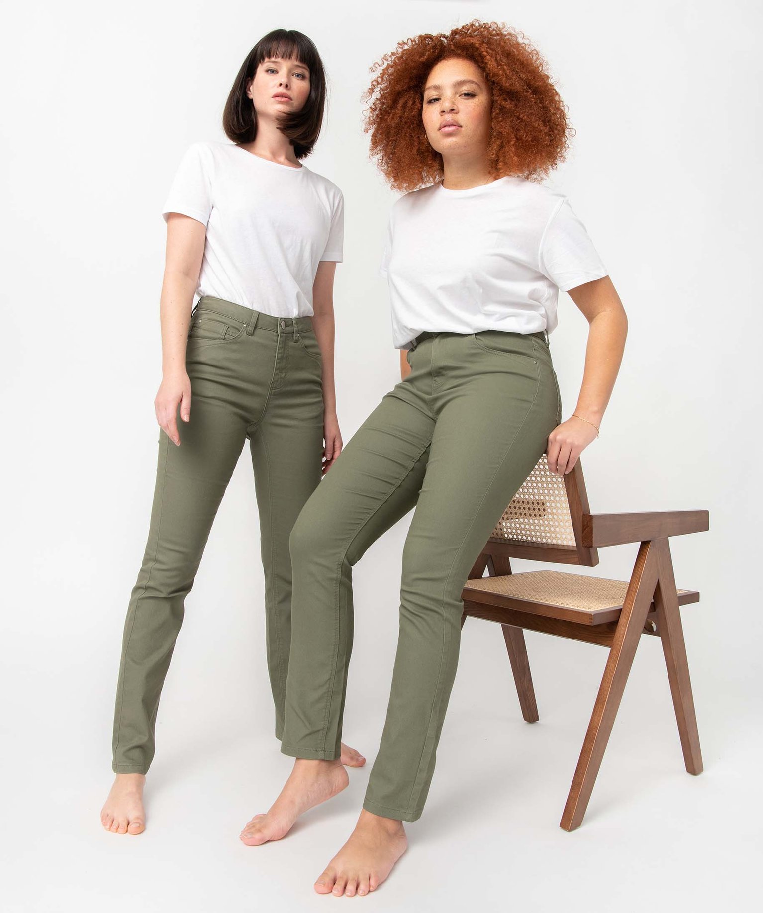 pantalon coupe regular taille normale femme vert pantalons