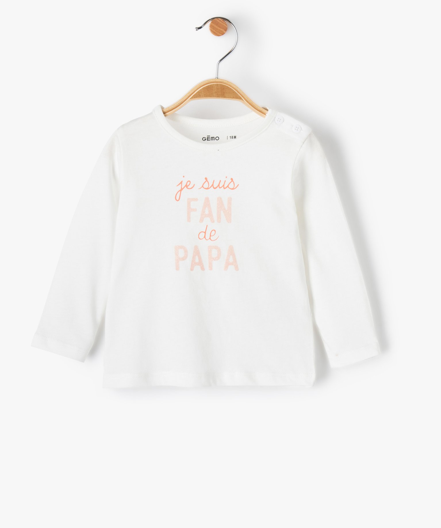 tee-shirt a manches longues a message bebe fille beige tee-shirts manches longues