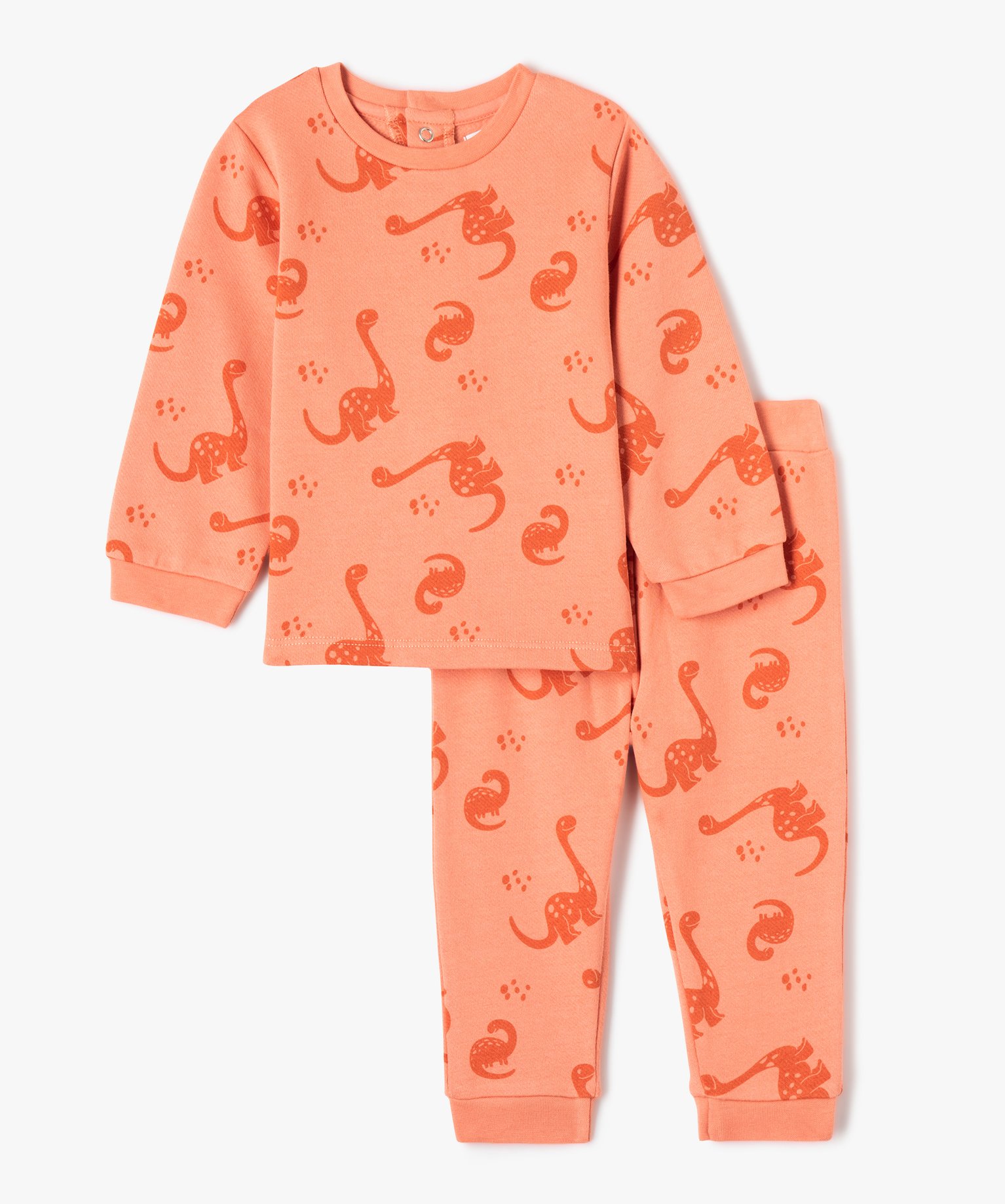 pyjama bebe garcon imprime deux pieces orange