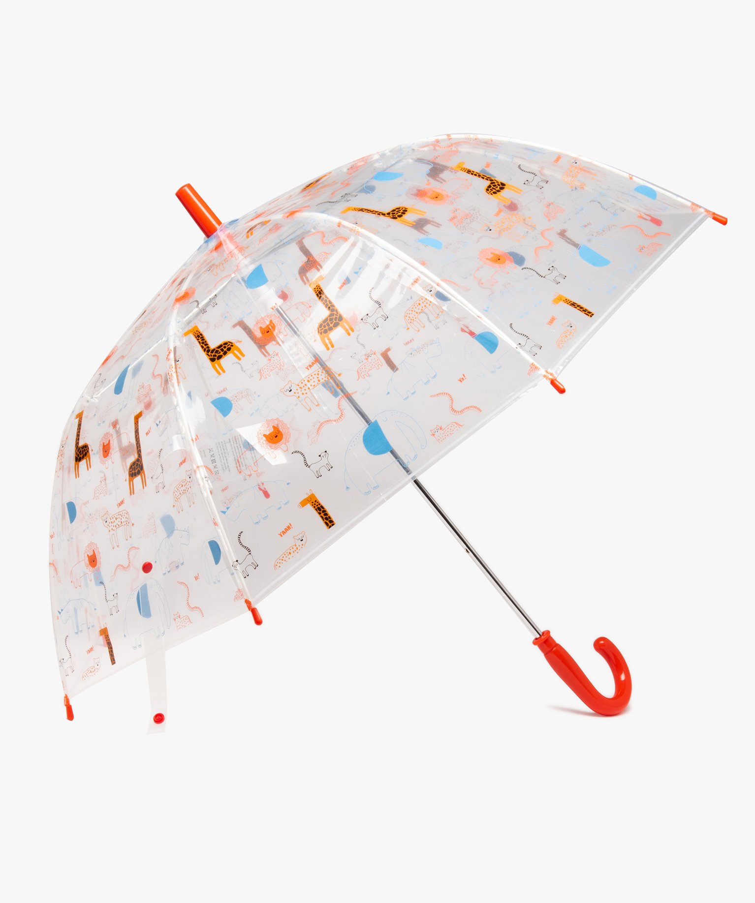 parapluie enfant transparent imprime animaux de la jungle multicolore