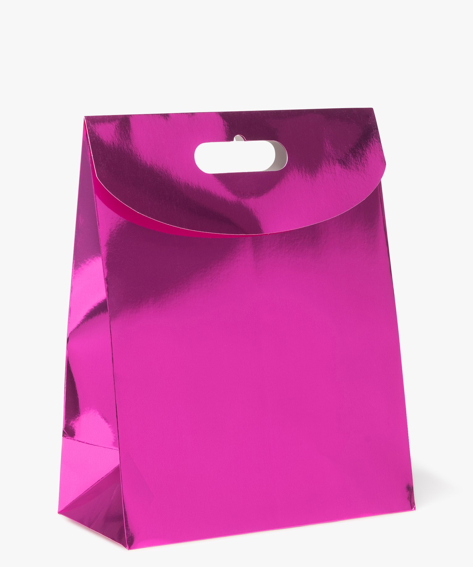sac cadeau petit format avec rabat scratch coloris metallise rose