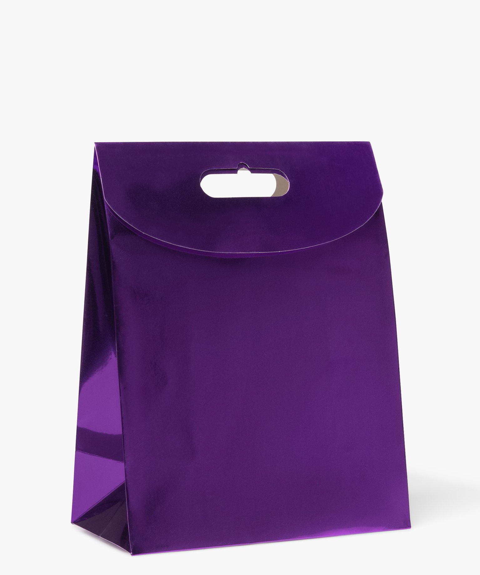 sac cadeau uni avec rabat scratch coloris metallise violet
