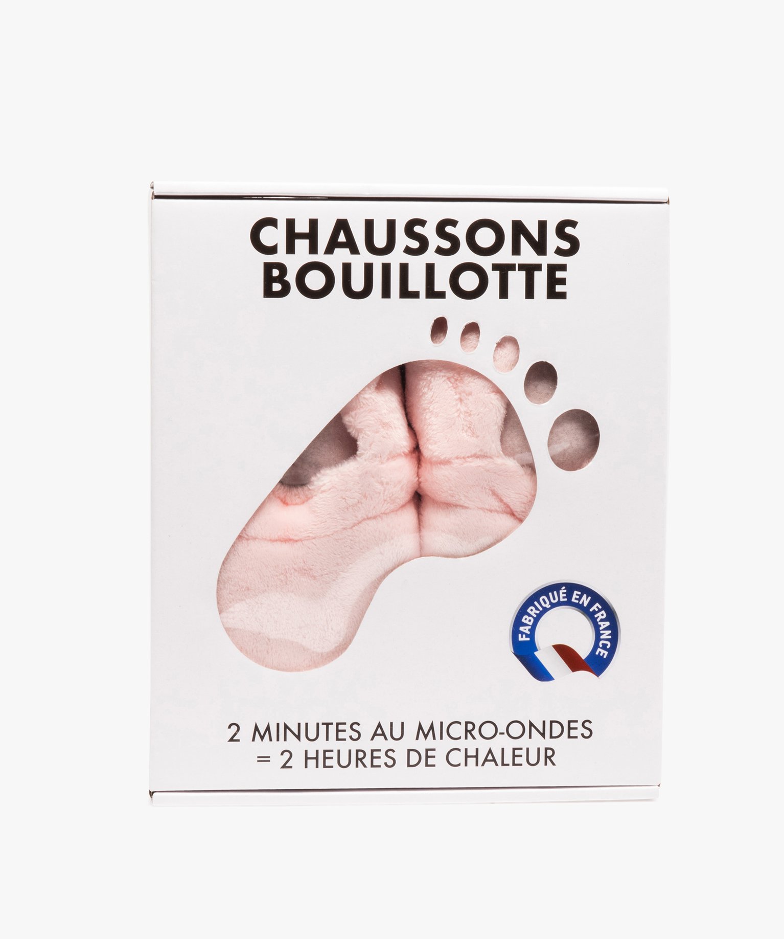 chaussons bouillotte a chauffer au micro-ondes rose