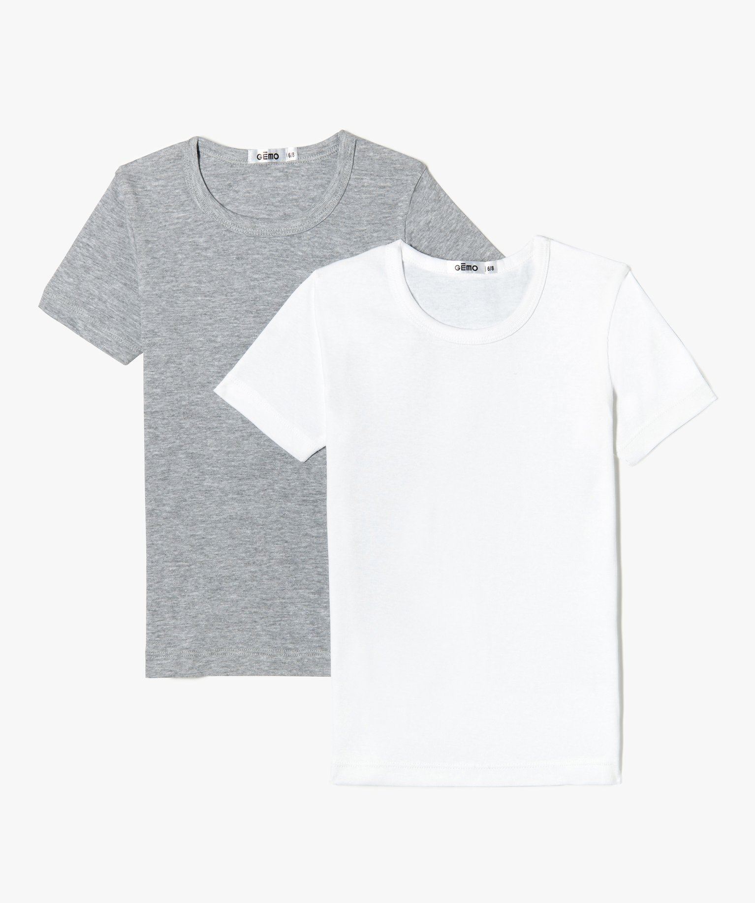 tee-shirts a manches courtes en coton biologique garcon (lot de 2) multicolore