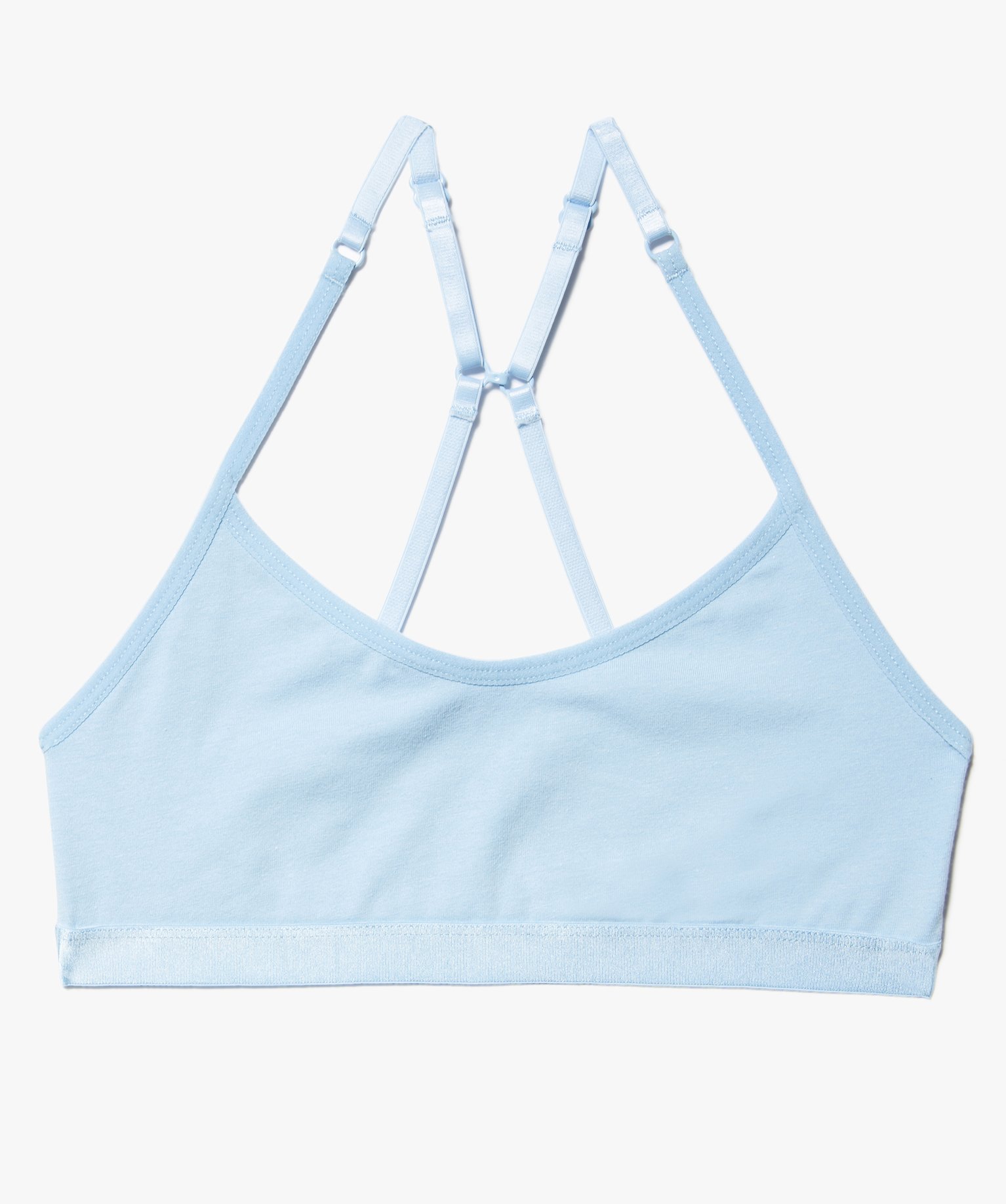 brassiere fille a fines bretelles multipositions bleu fille