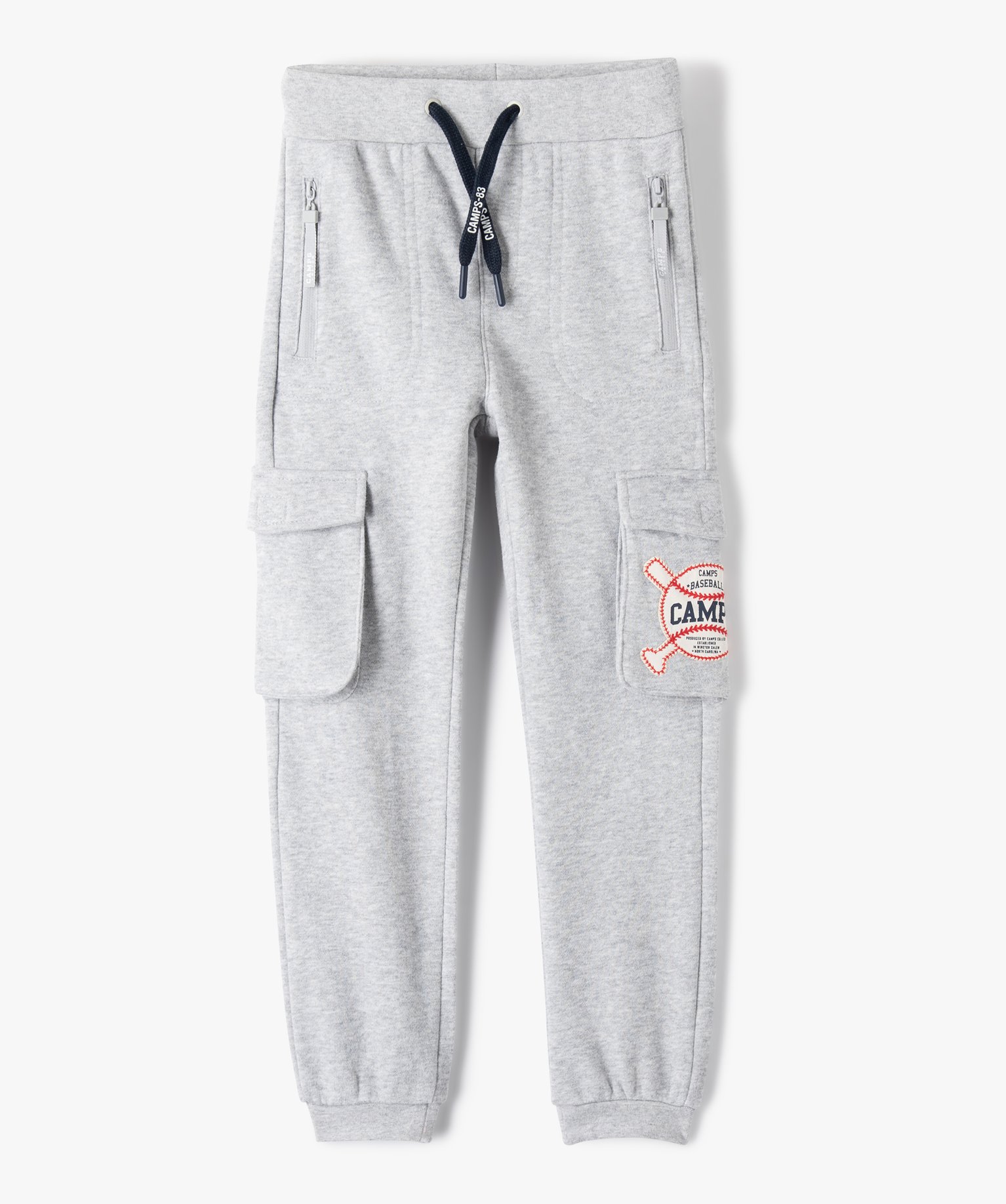 pantalon de jogging garcon avec poches sur les cuisses - camps united gris  pantalons garcon