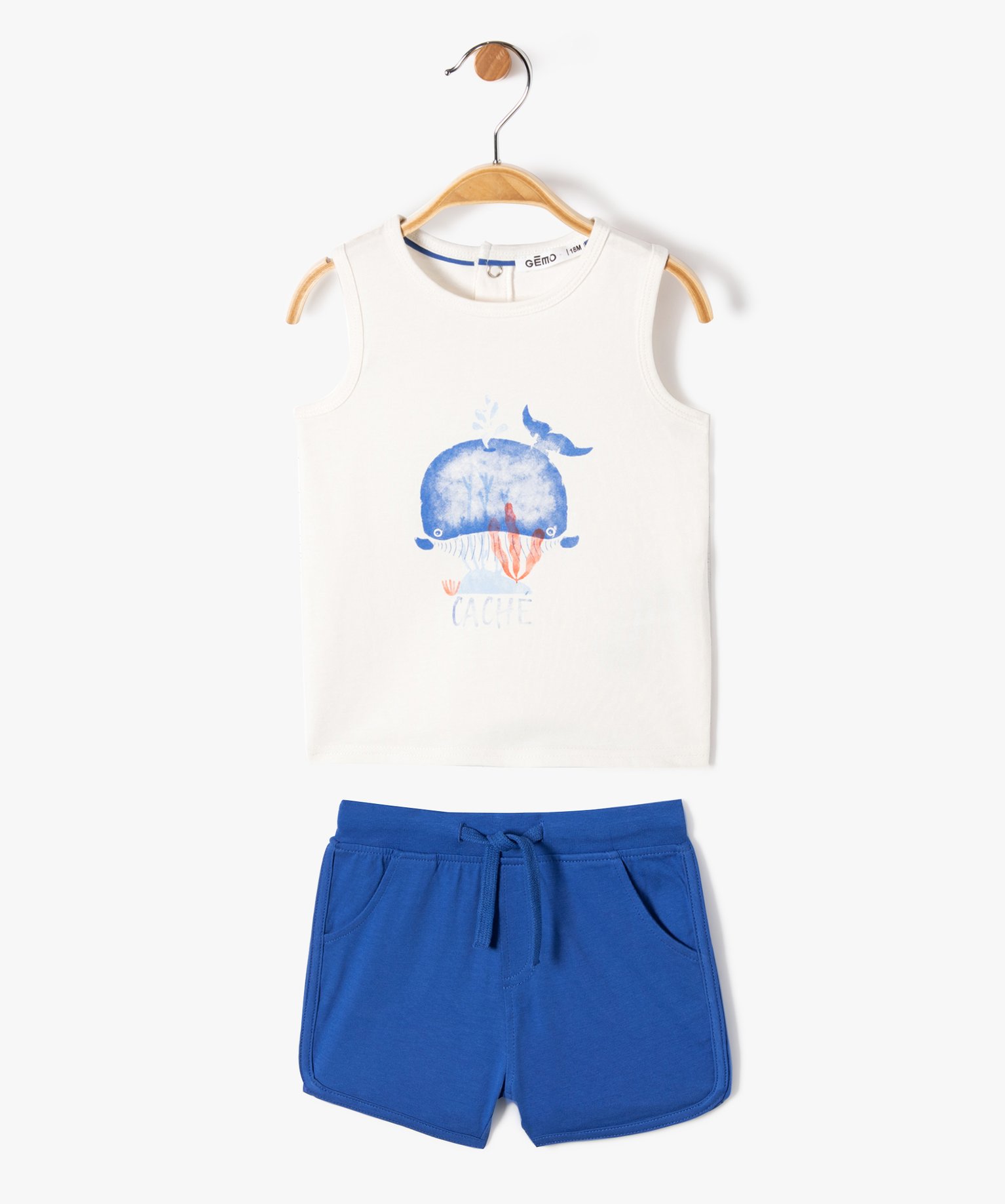 ensemble bebe garcon 2 pieces (polo et short) imprime shorts