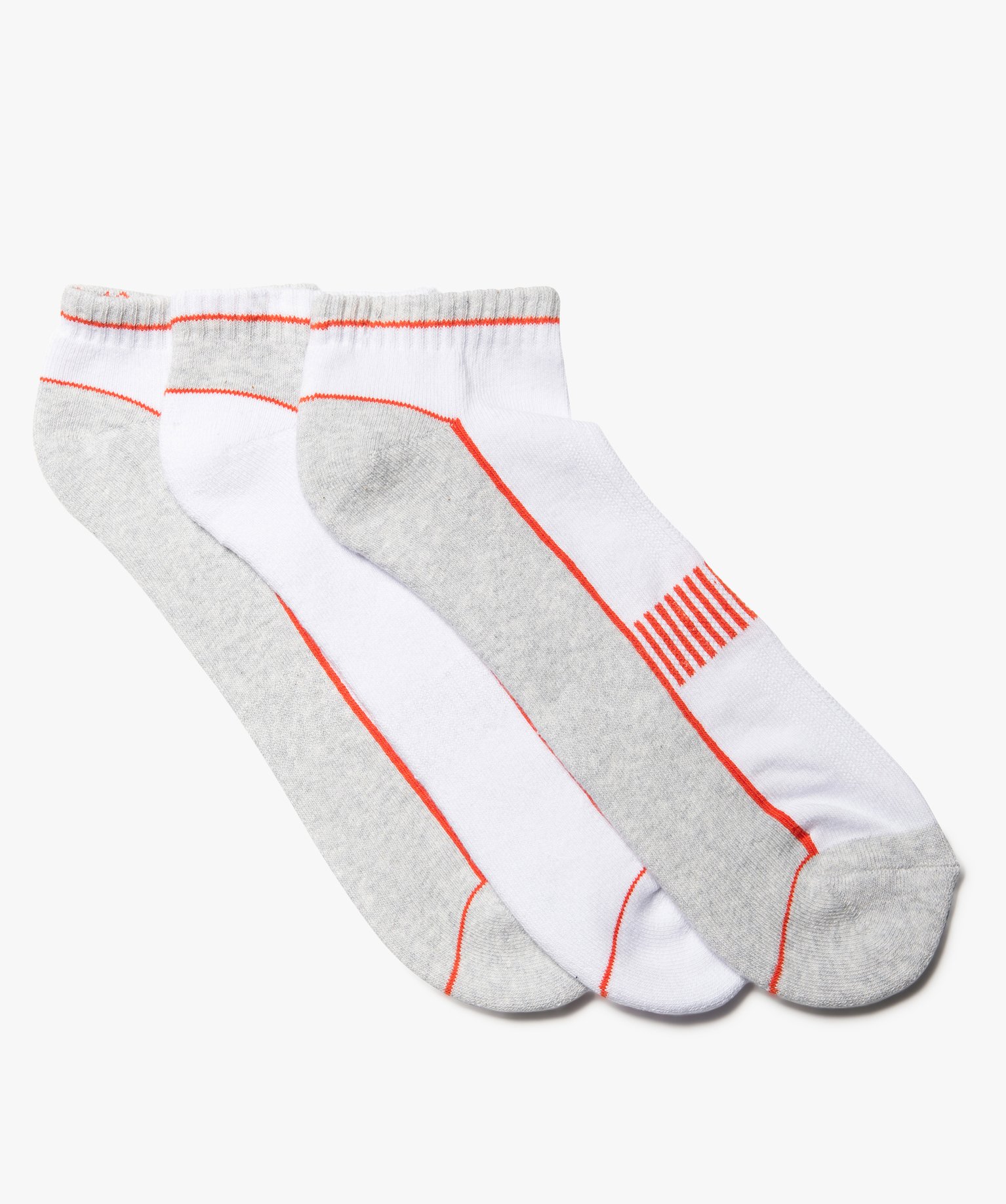 chaussettes de sport homme ultra courtes en maille bouclette (lot de 3)  blanc