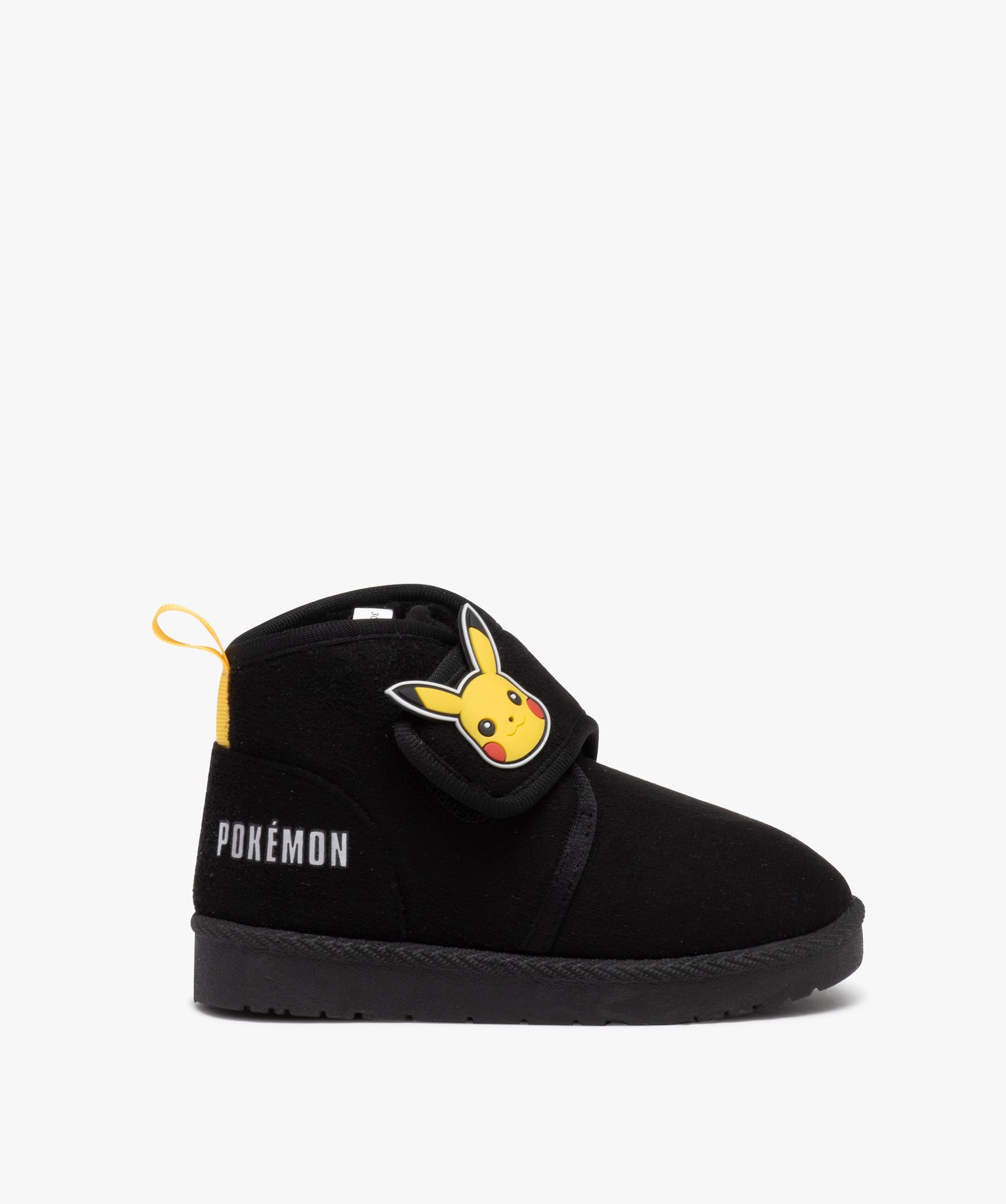 chaussons montants avec motif pikachu garcon - pokemon noir