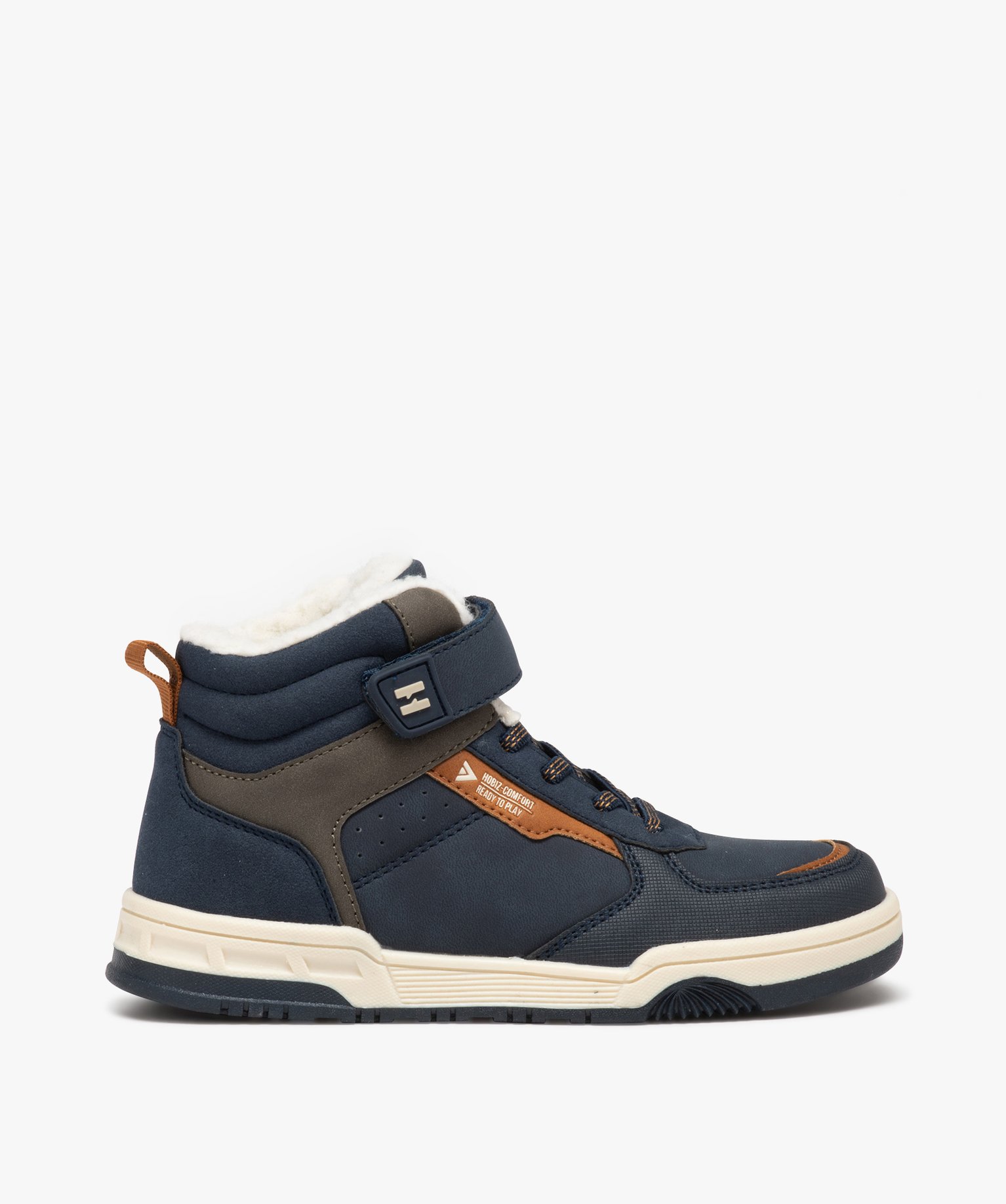 boots garcon fourrees sherpa a scratch hobiz bleu garcon GEMO