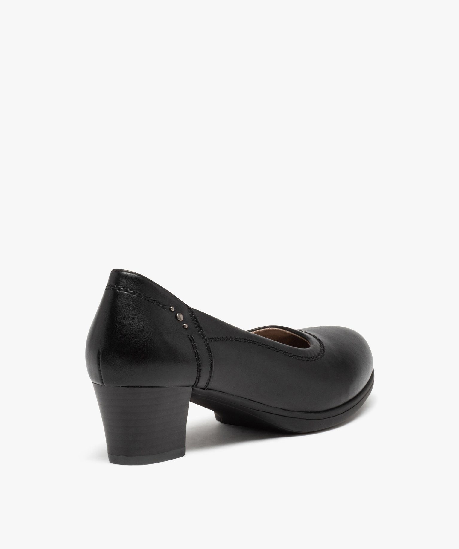 escarpin confort a bout rond et petit talon femme noir standard escarpins femme GEMO