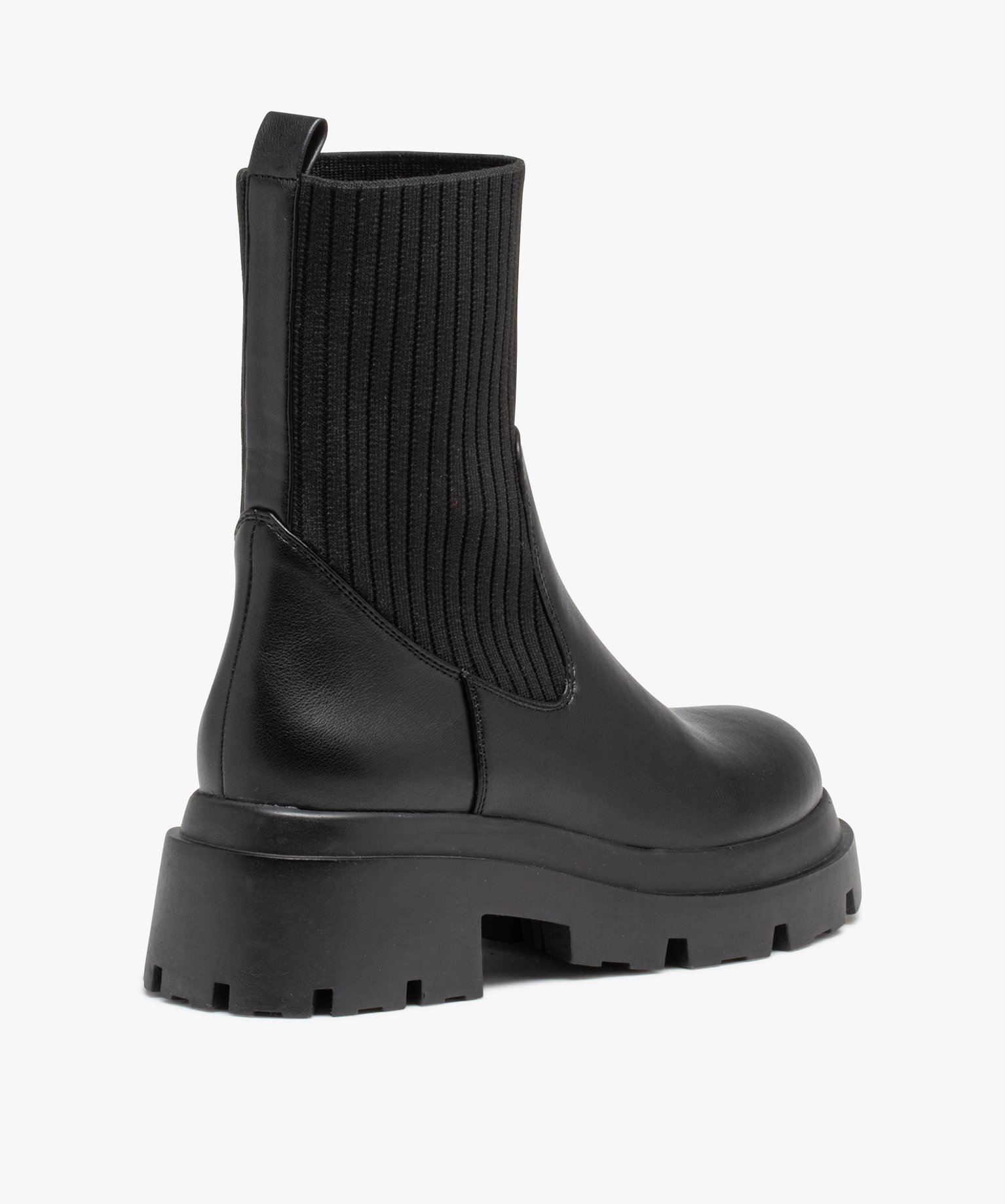 boots col chaussette a epaisse semelle crantee femme noir femme GEMO