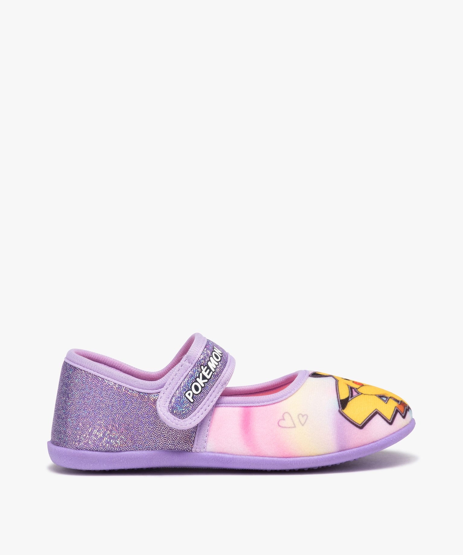 chaussons fille ballerines a scratch pikachu - pokemon violet