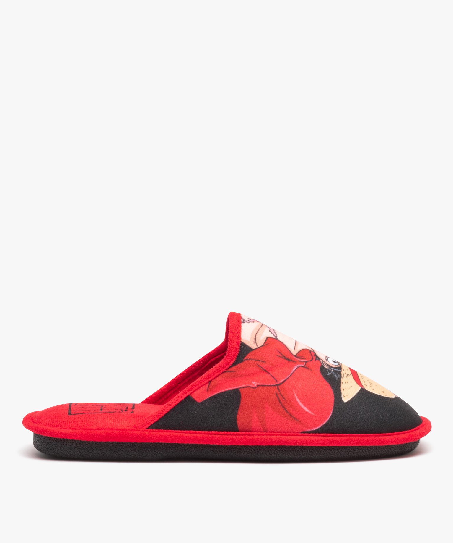 chaussons homme mules plates en velours - one piece rouge