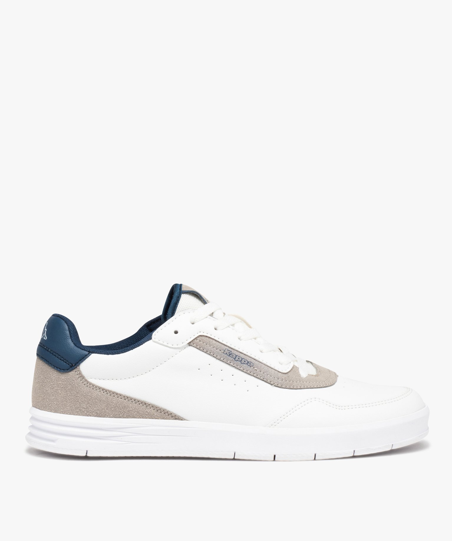 baskets homme style retro a lacets - kappa blanc