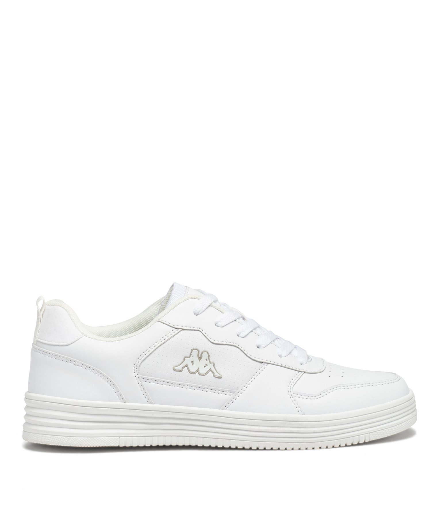 baskets homme unies a lacets - kappa blanc