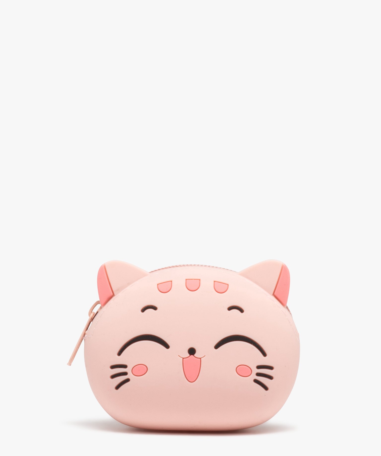 porte-monnaie chat en silicone souple fille rose