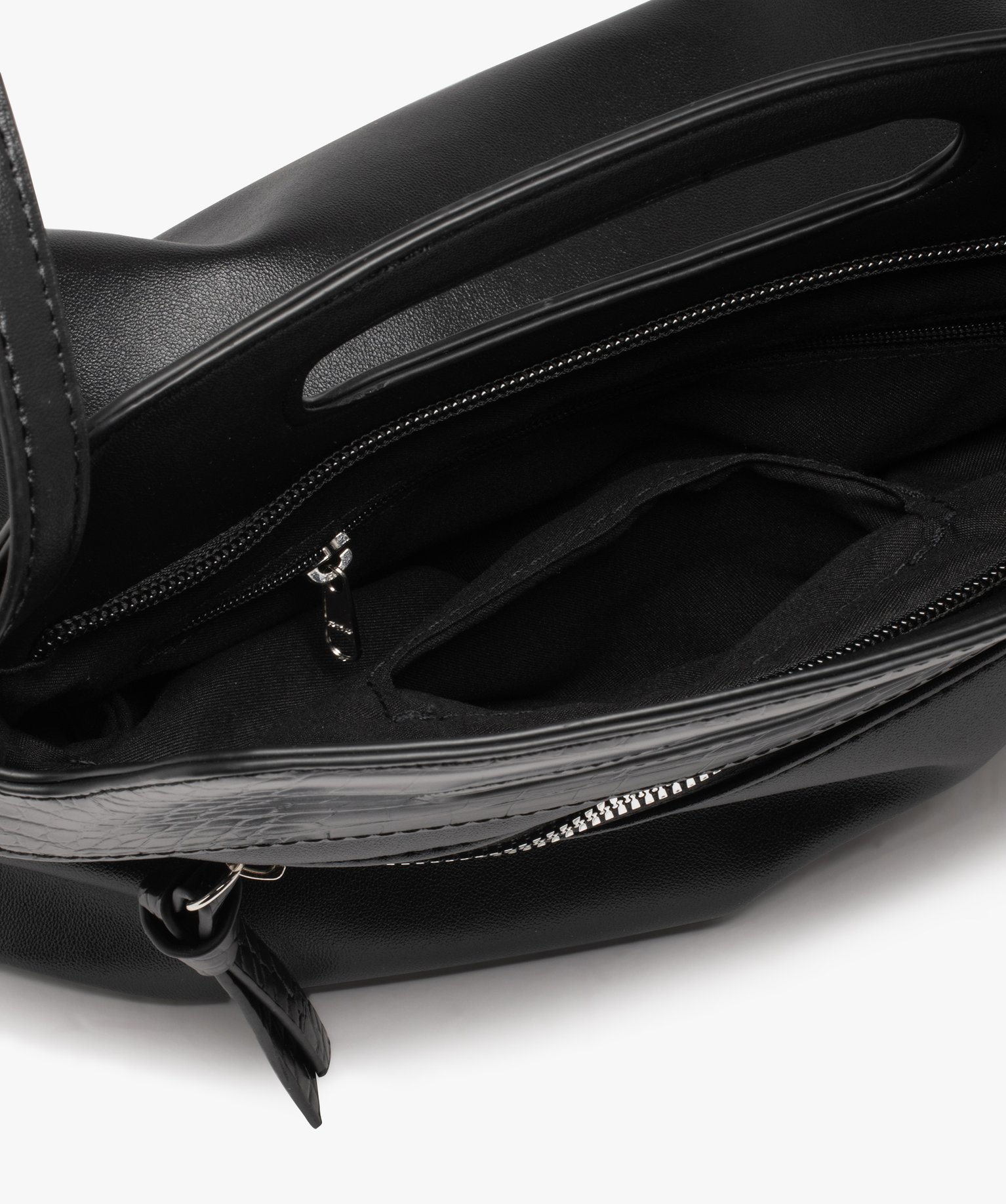 Grand sac à bandoulière noir avec fermeture éclair - Sacs à main - Noir