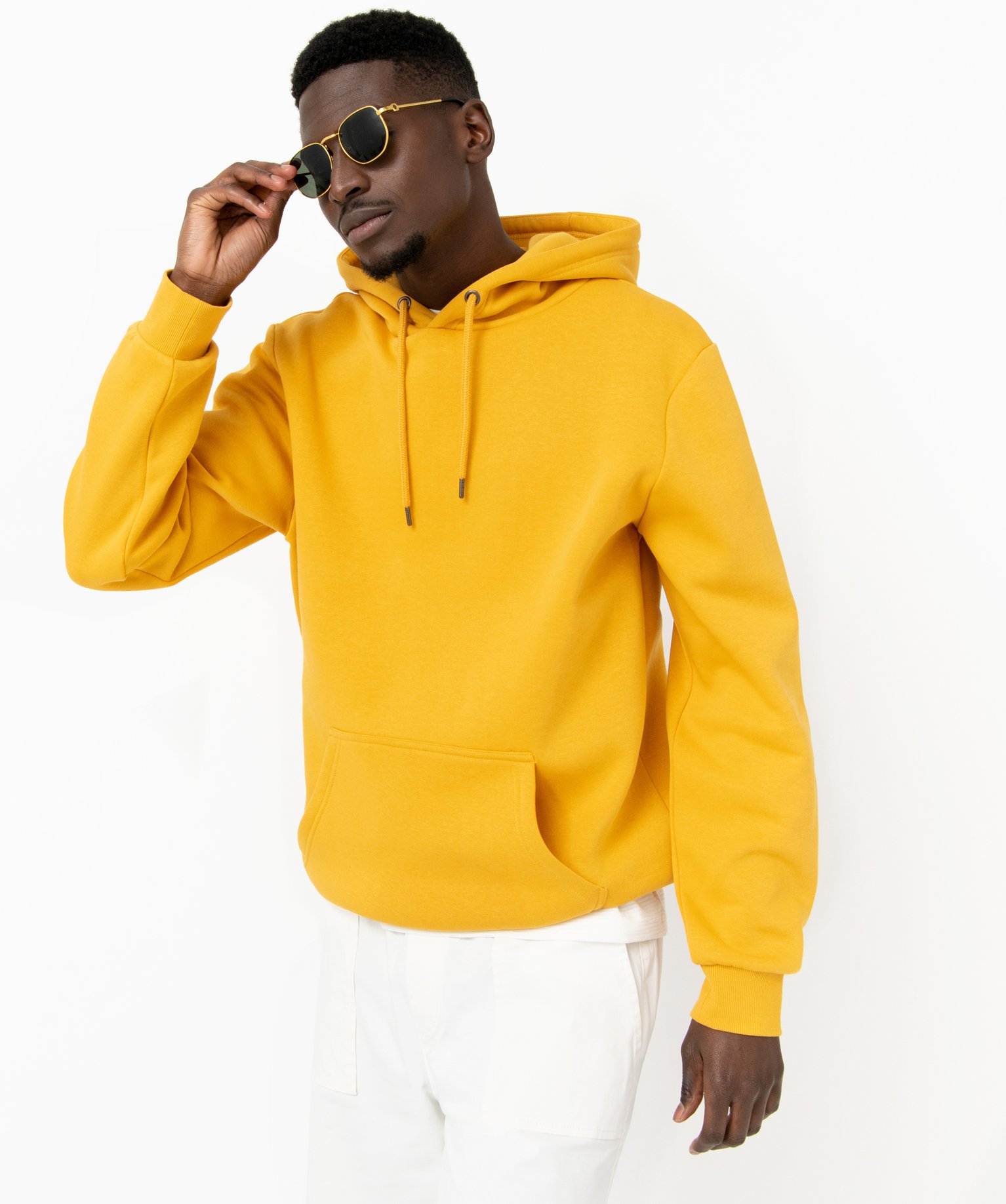 Sweat a capuche online jaune homme