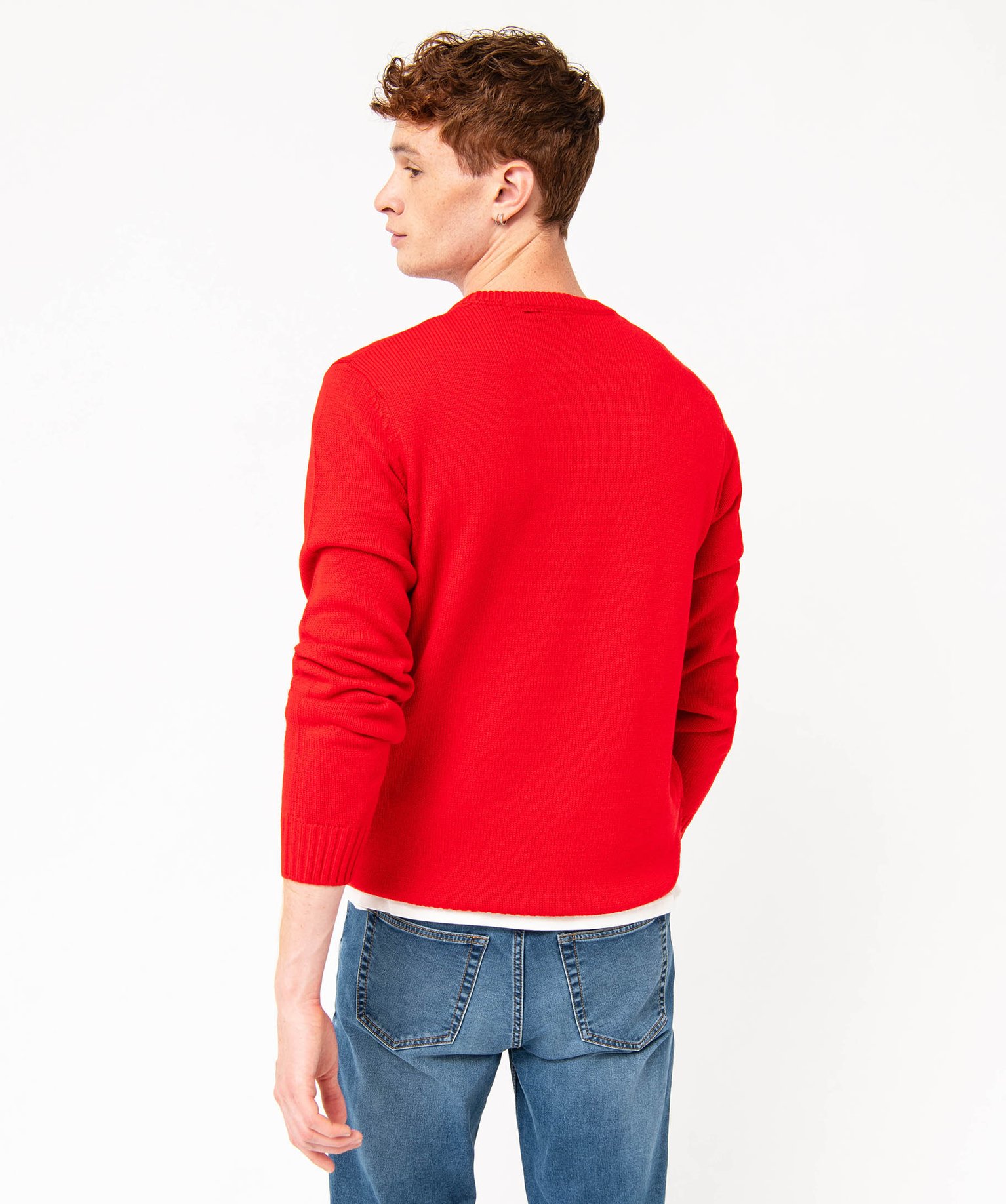 pull de noel avec motif homme rick and morty rouge pulls homme GEMO