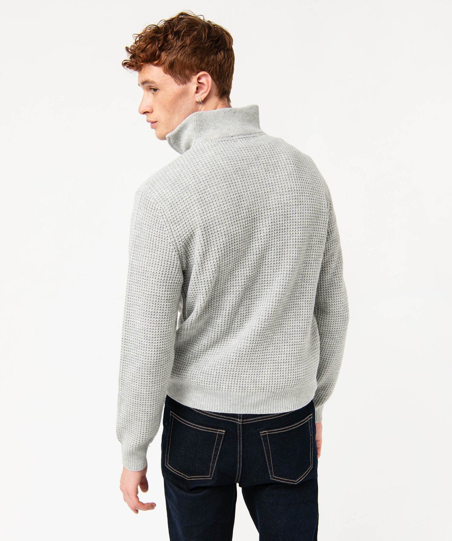 pull col camionneur en grosse maille homme beige pulls homme GÉMO