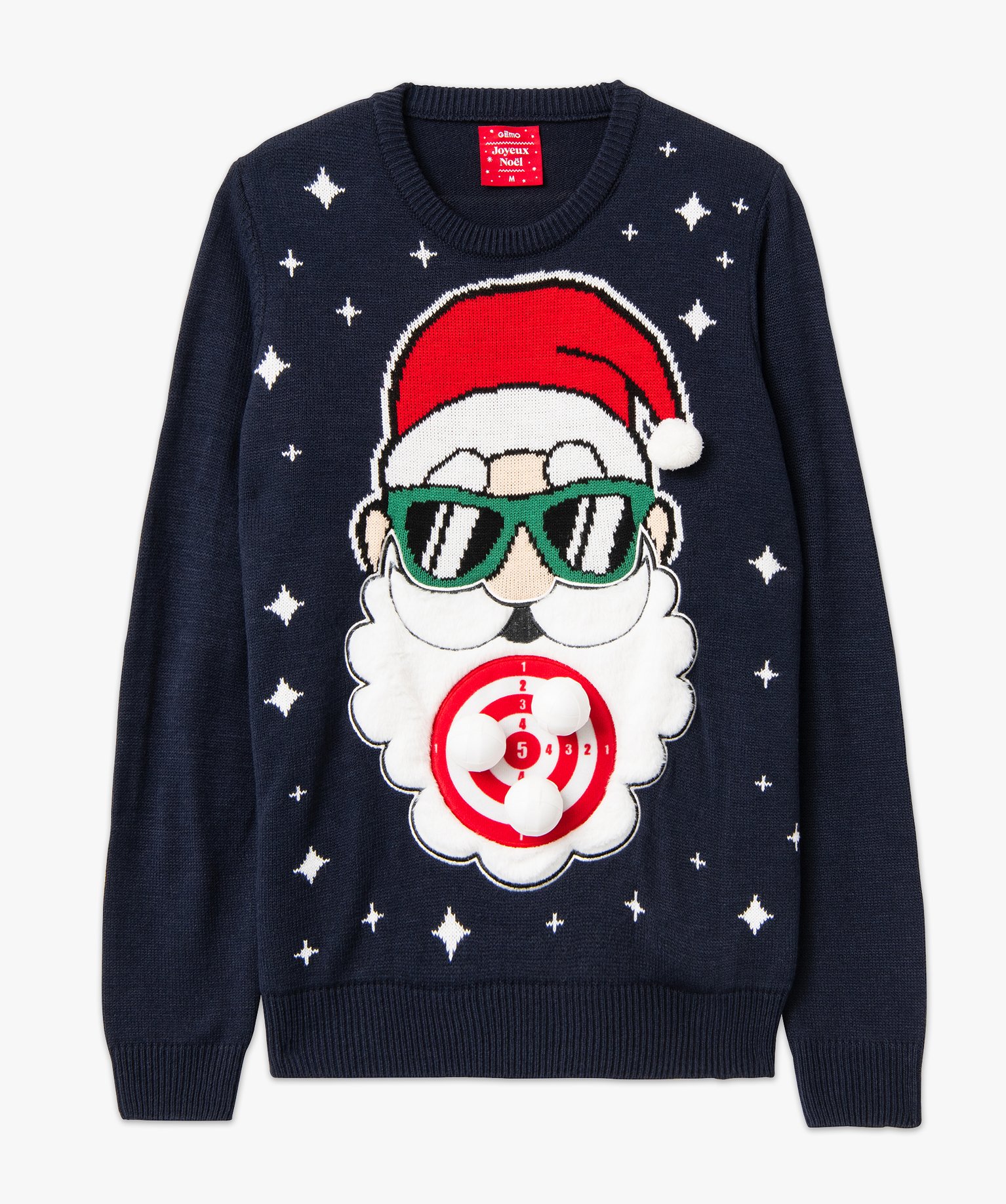 pull special noel 3d avec balles a scratch homme bleu pulls homme GEMO