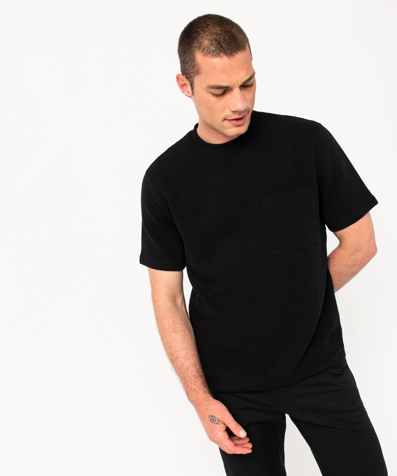 T-shirt coton-lin texturé - Homme