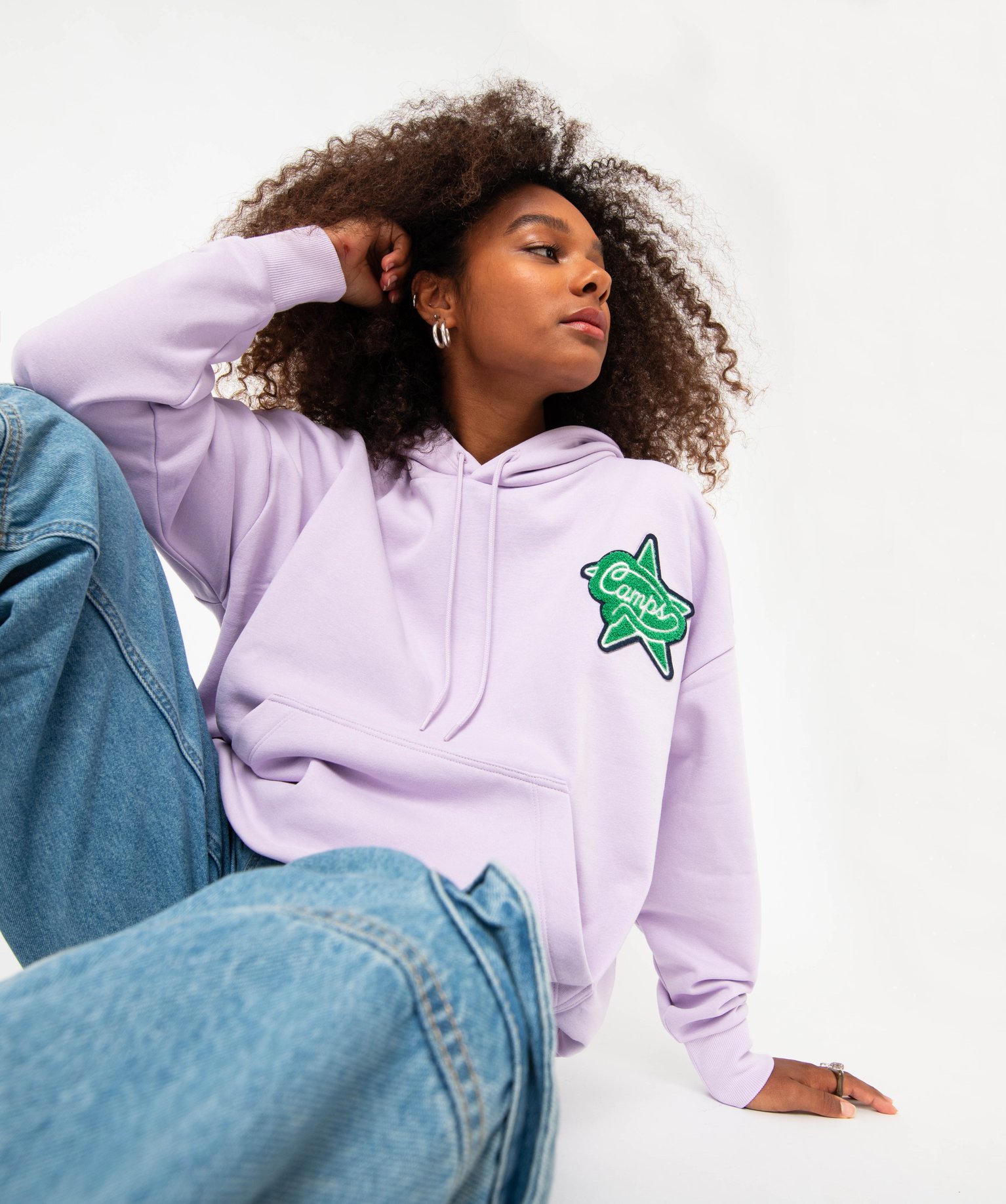 sweat oversize a capuche femme - camps united violet sweats femme