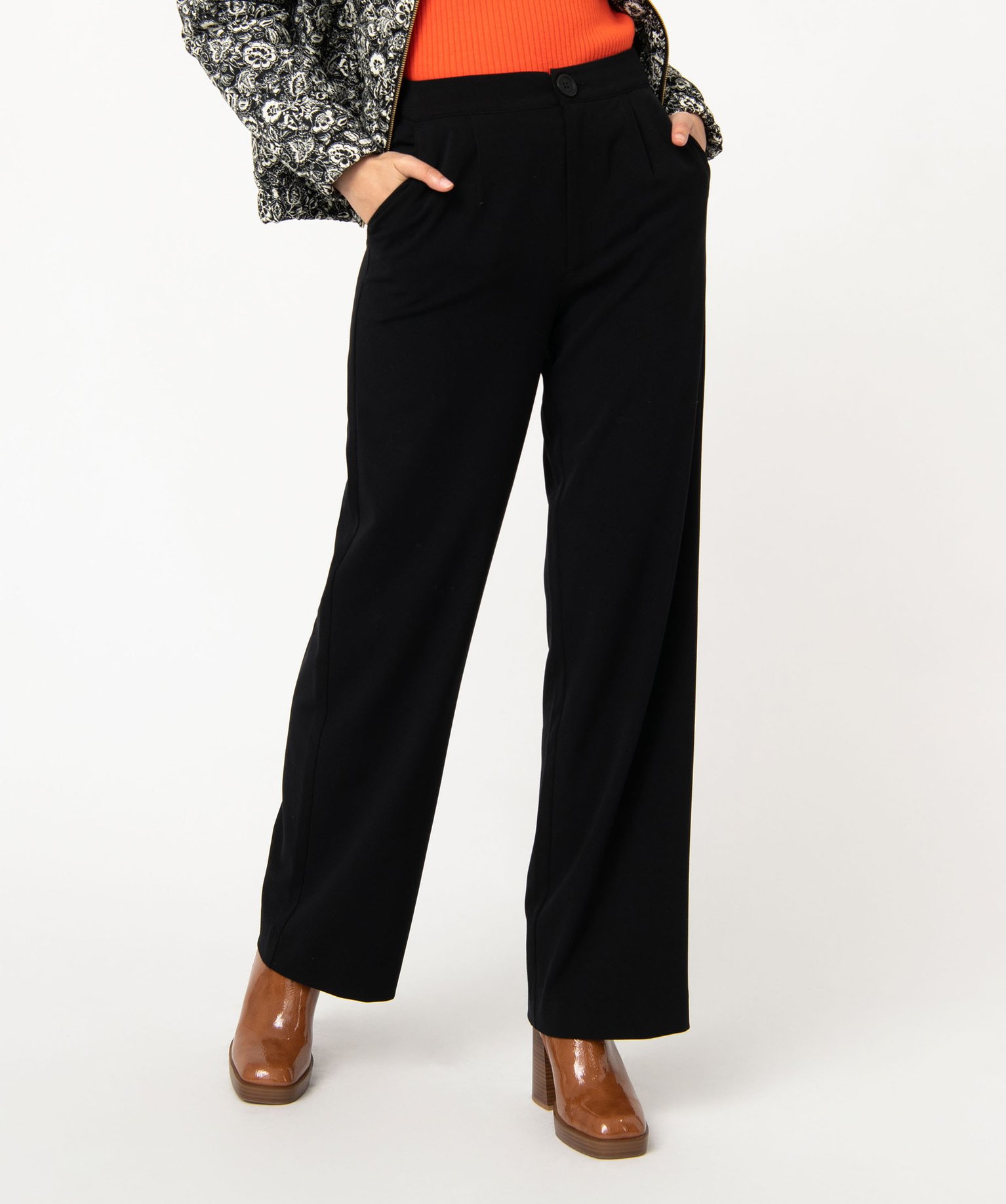 pantalon large et souple femme noir pantalons femme