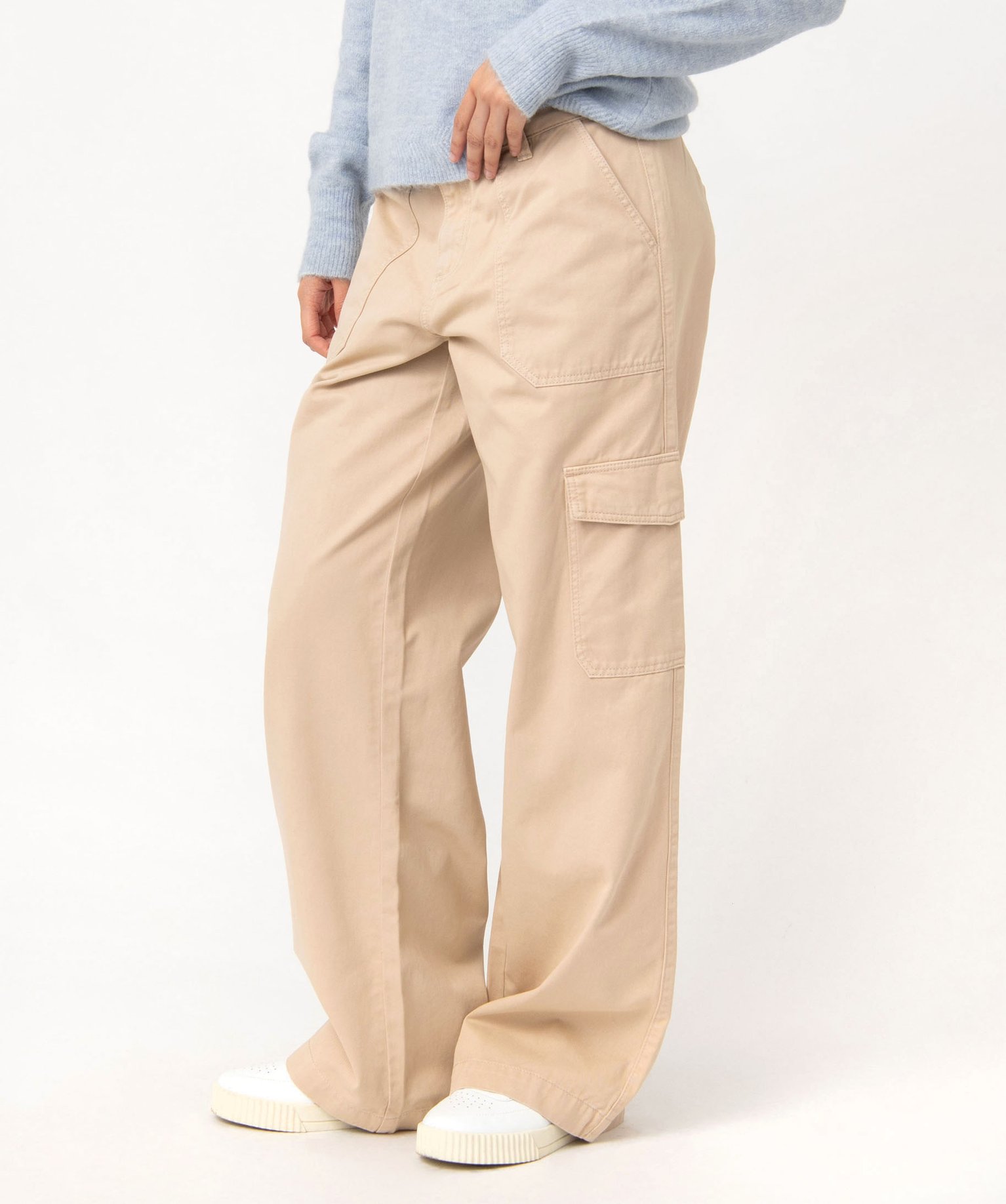 pantalon large style cargo femme beige pantalons femme