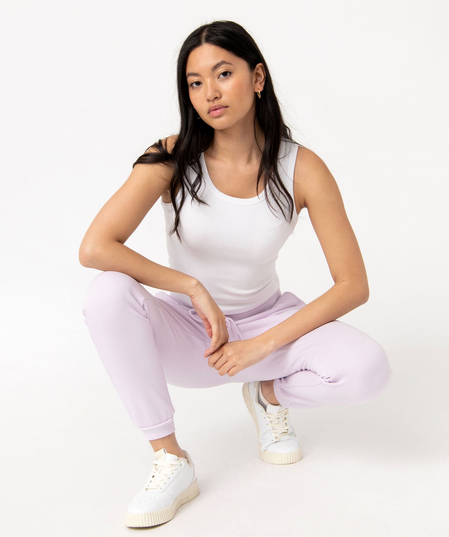 pantalon de jogging femme molletonne violet pantalons