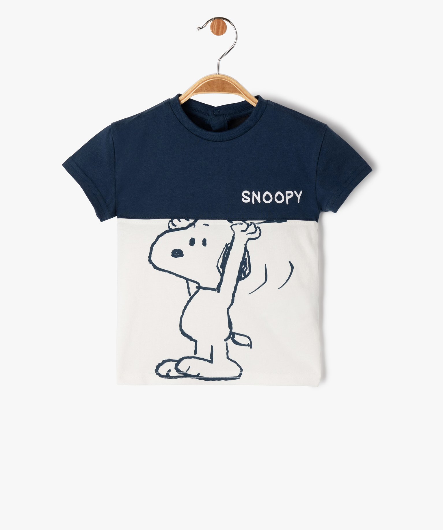 tee-shirt a manches courtes motif snoopy bebe garcon - peanuts bleu tee-shirts manches courtes
