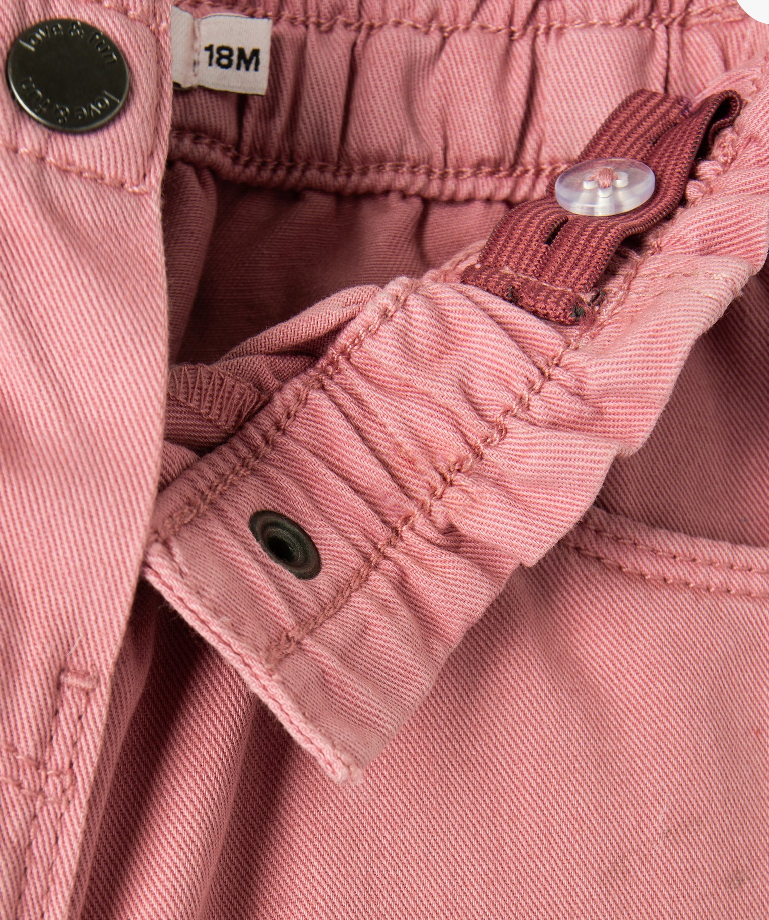 pantalon bebe fille en toile de coton avec ceinture froncee rose pantalons bebe GEMO