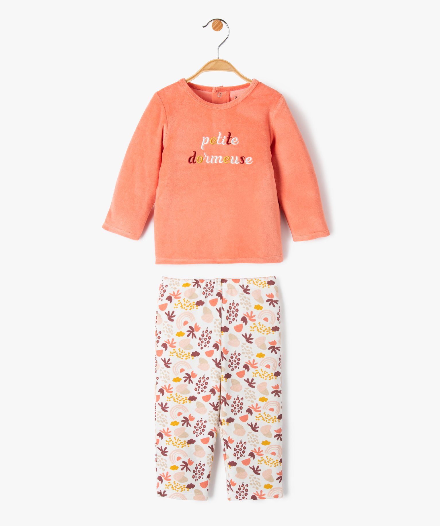pyjama bimatiere depareille bebe fille orange