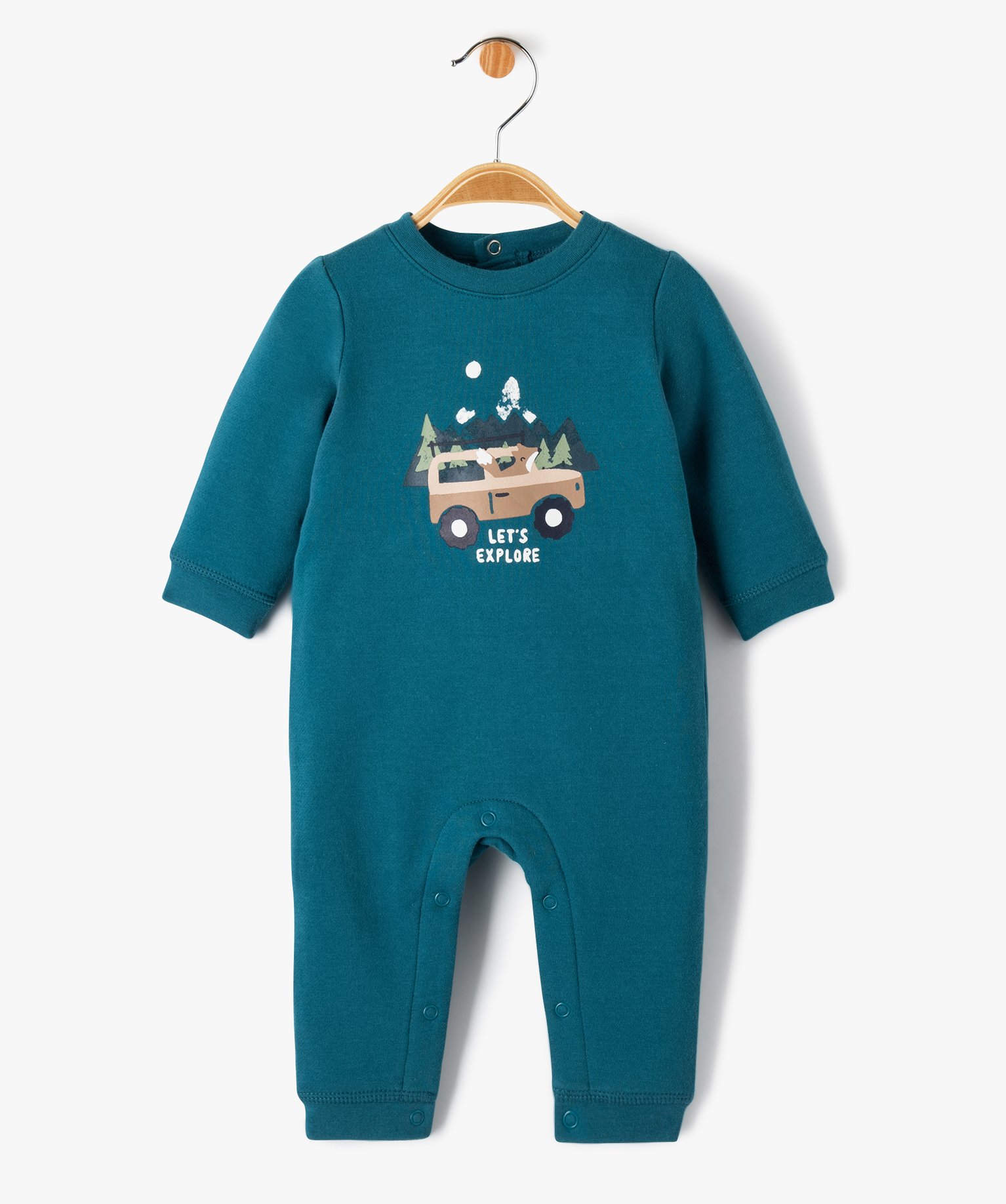 pyjama bebe sans pieds en molleton bleu