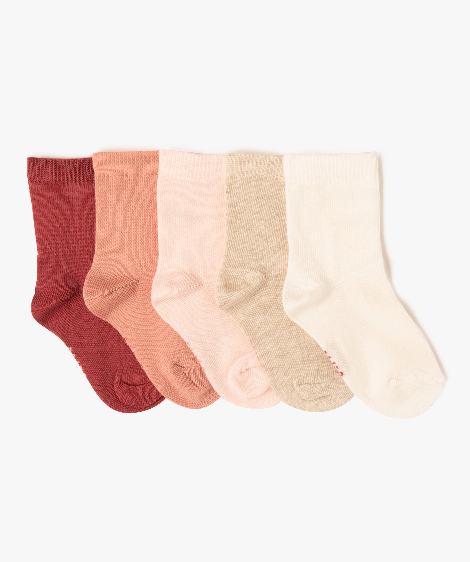 chaussettes unies bebe (lot de 5) rose chaussettes